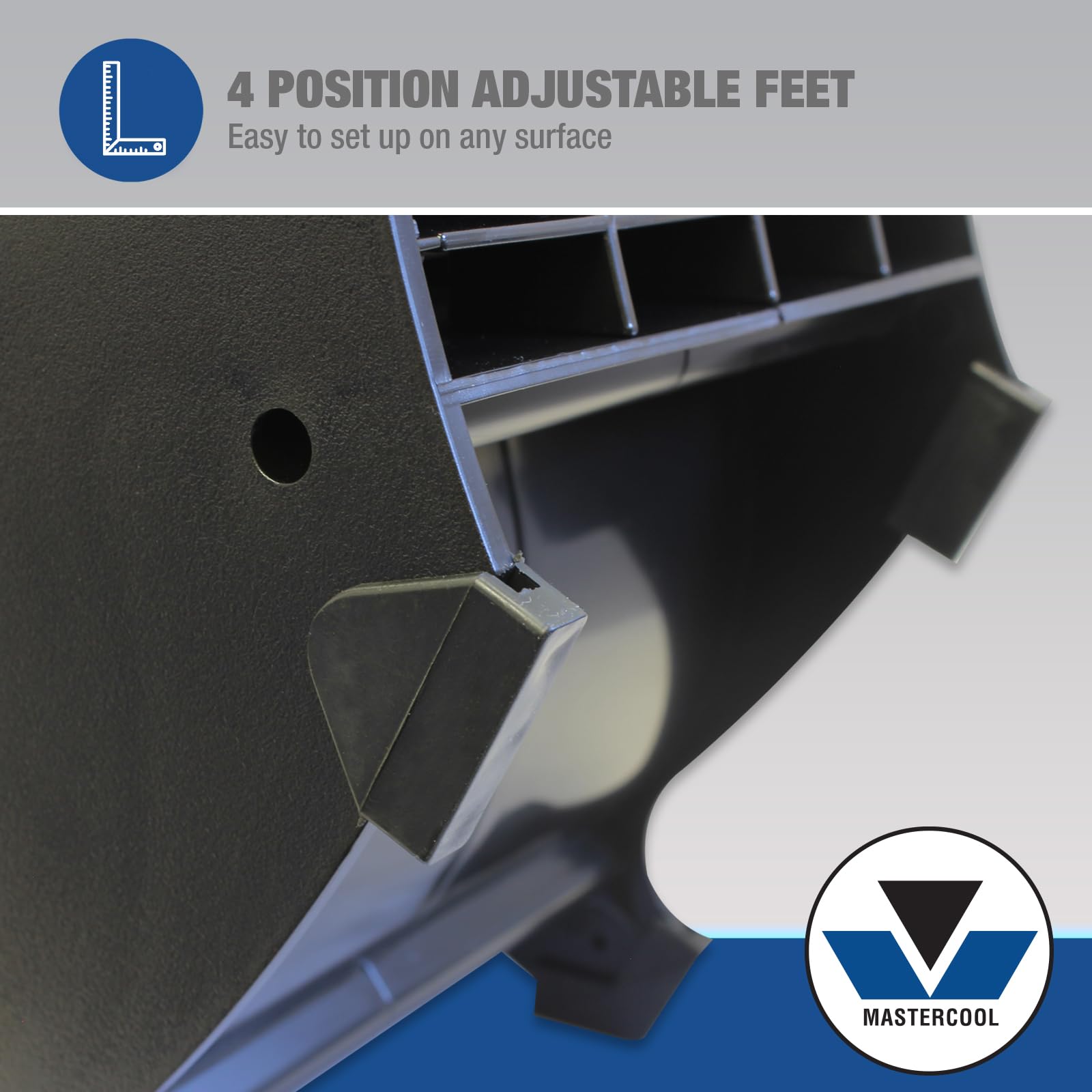 Mastercool 1200 Cfm Blower Fan (21200-A), Cools & Dries, 3-Speed, Impact-Resistant Abs, Adjustable Feet, 2 Grounded Receptacles,