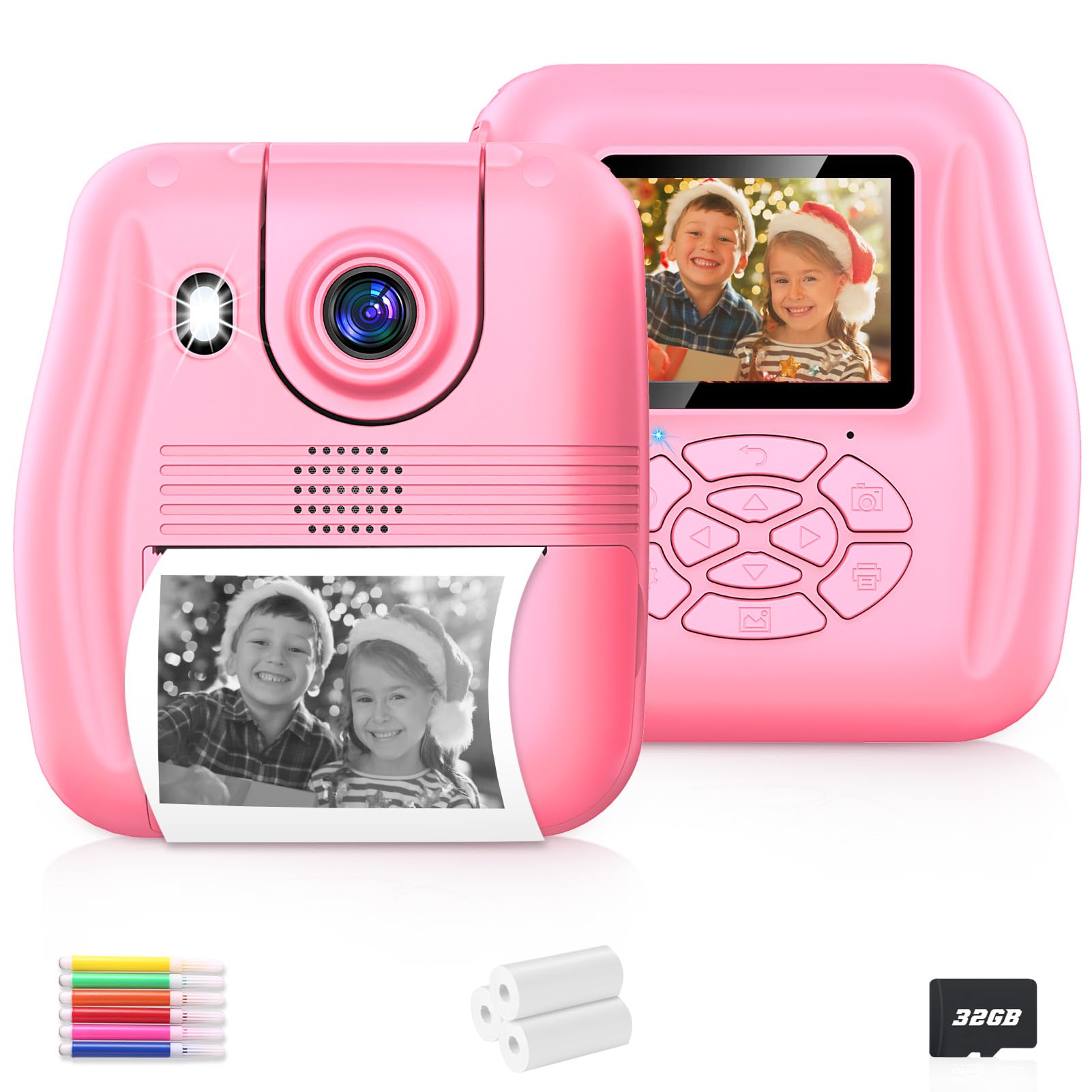 Kids Camera Instant Print Christmas Birthday Gifts For 3 4 5 6 7 8 9 Year Old Girls Boys,Digital Camera For Toddler,Toys For Kid