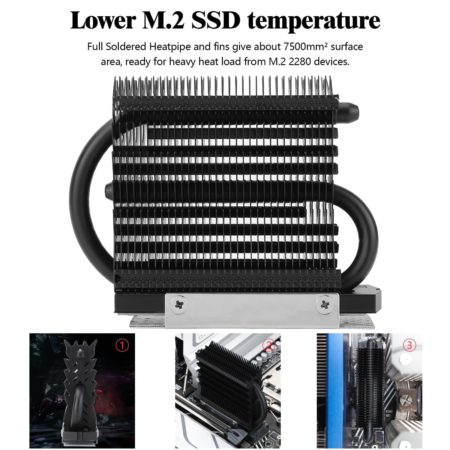 Thermalright Hr 09 2280 Pro Black Ssd Heatsink, Double Sided Heat Sink, With Thermal Silicone Pad For M.2 Ssd Pc And Computer,De