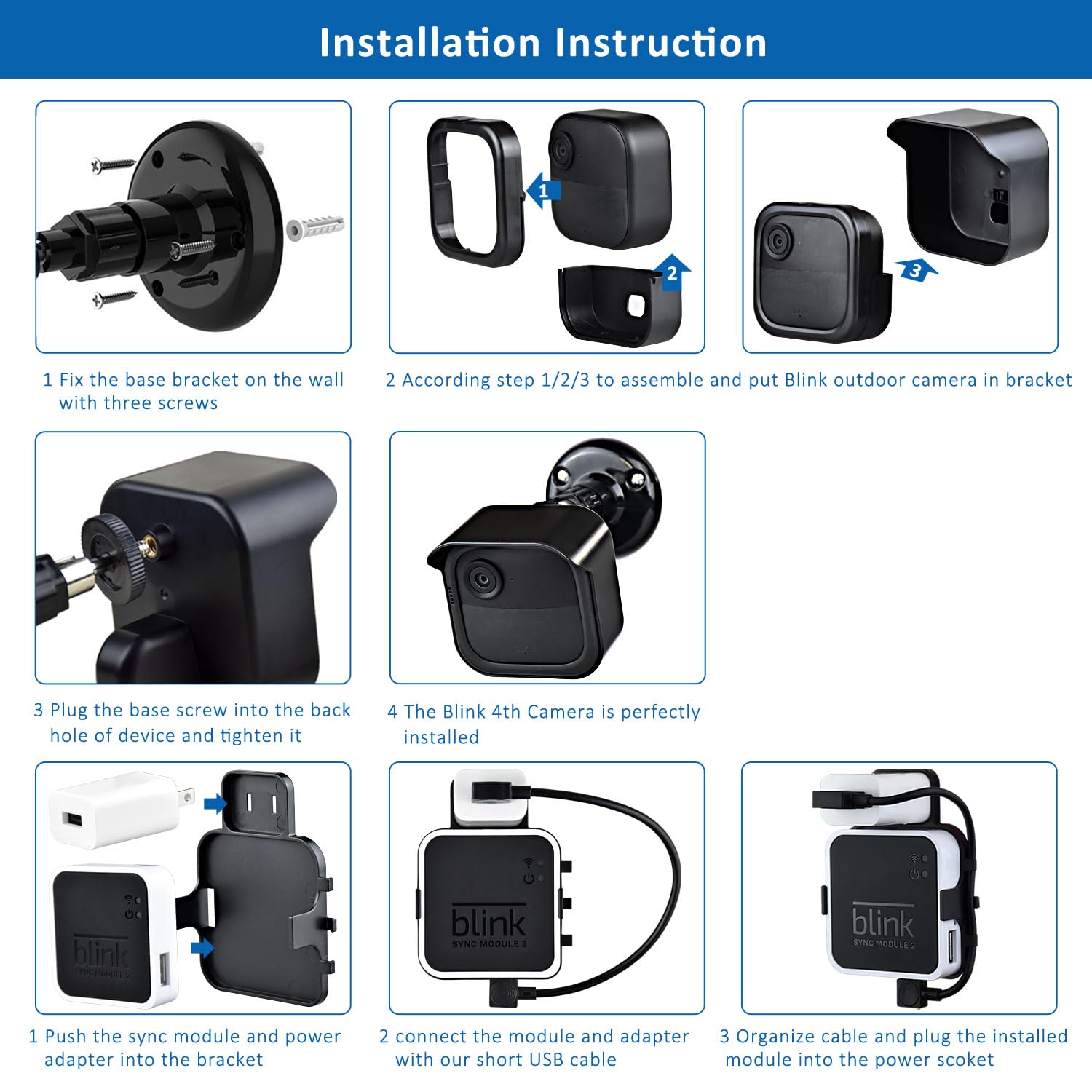 All New Blink Outdoor 4Th & 3Rd Gen Camera Mount Bracket,5 Pack Full Weather Proof Housing/Mount For Blink Outdoor Cameras Security System(Blink Camera Not Included)