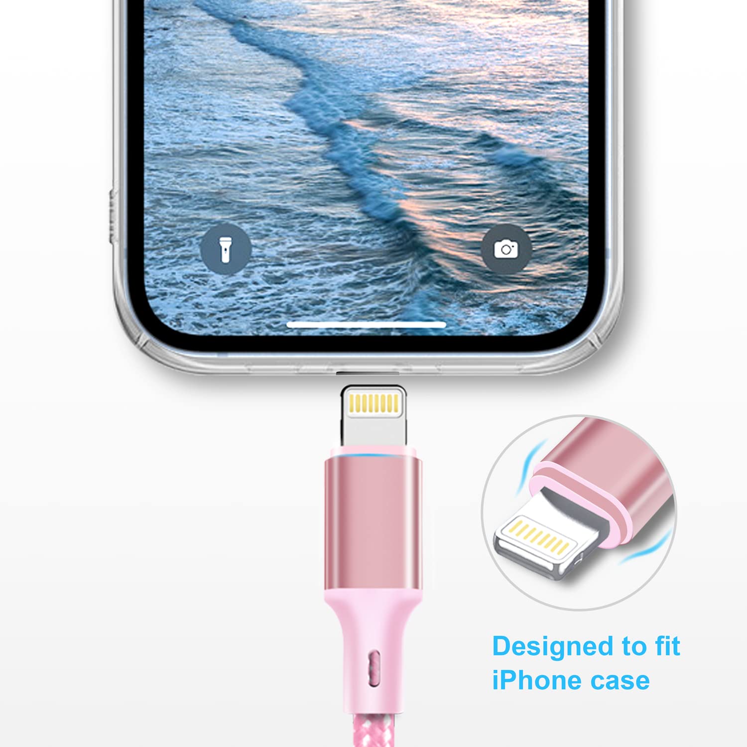 Cugunu Usb C To Lightning Cable 5 Pack 3/3/6/6/10Ft Iphone Charger Apple Mfi Certified Power Delivery Fast Charging Cord Compatible With Iphone 14/13/12/11/Xs/Xr/X/8   Pink