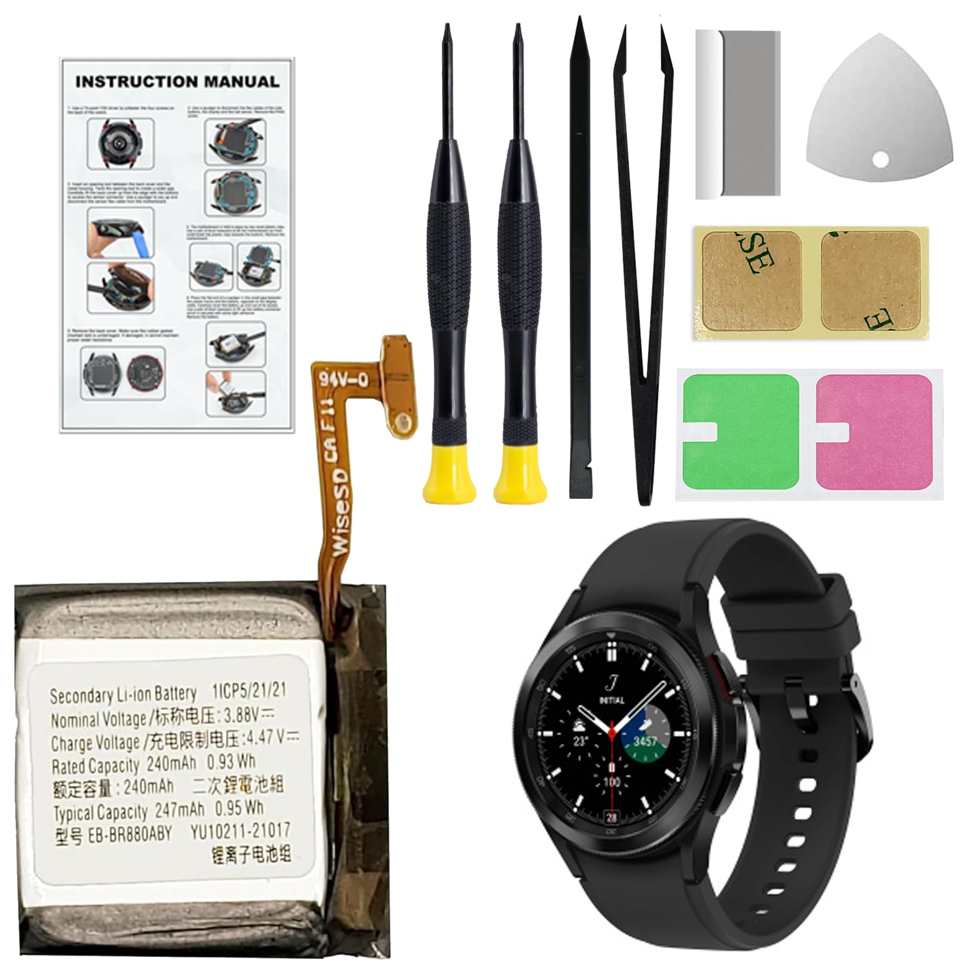 Replacement Battery for Galaxy Watch 4 (40mm) & Galaxy Watch 4 Classic (42mm), EB-BR880ABY Battery for SM-R860 & SM-R880, with R