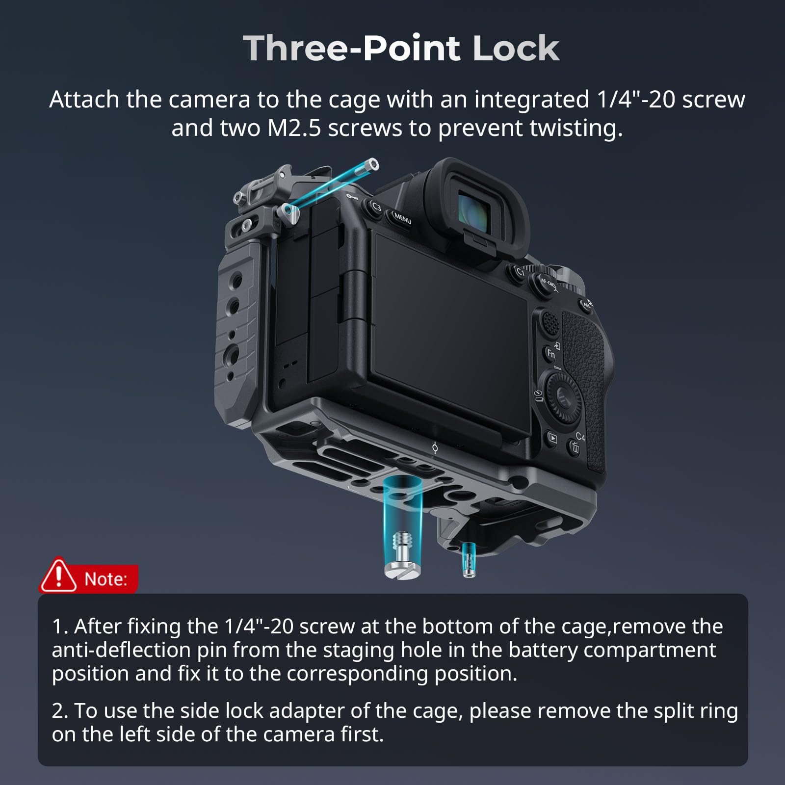 Smallrig Hawklock Quick Release Cage Kit For Sony Alpha 7R V/Alpha 7 Iv/Alpha 7S Iii, With Top Handle, Side Handle, Monitor Moun