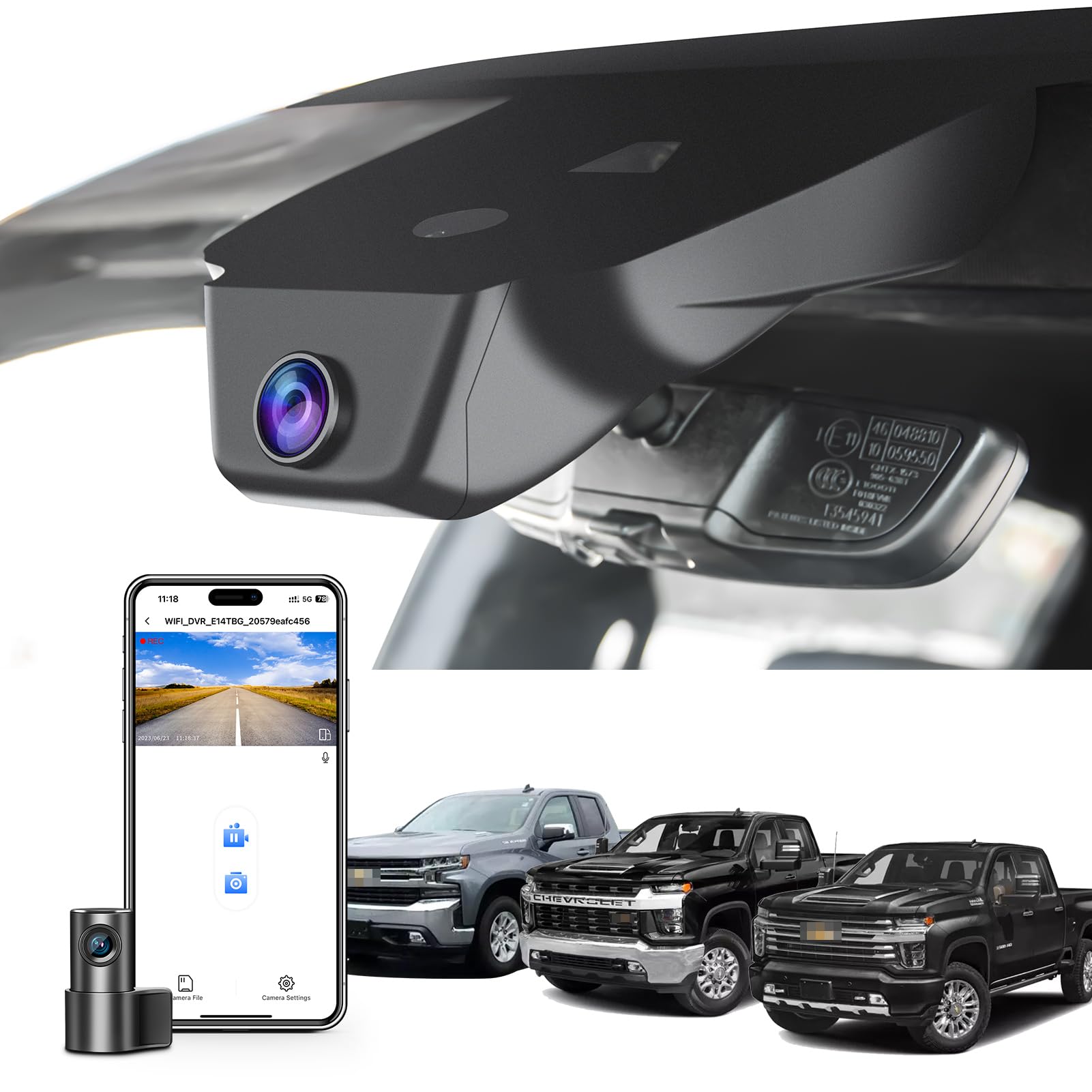 Mangoal Front 4K & Rear 1080P Dash Cam Custom Fit For Chevy 4Th Gen Silverado 1500 2022 2024, Hd 2024 Wt Lt Rst Trail Boss High