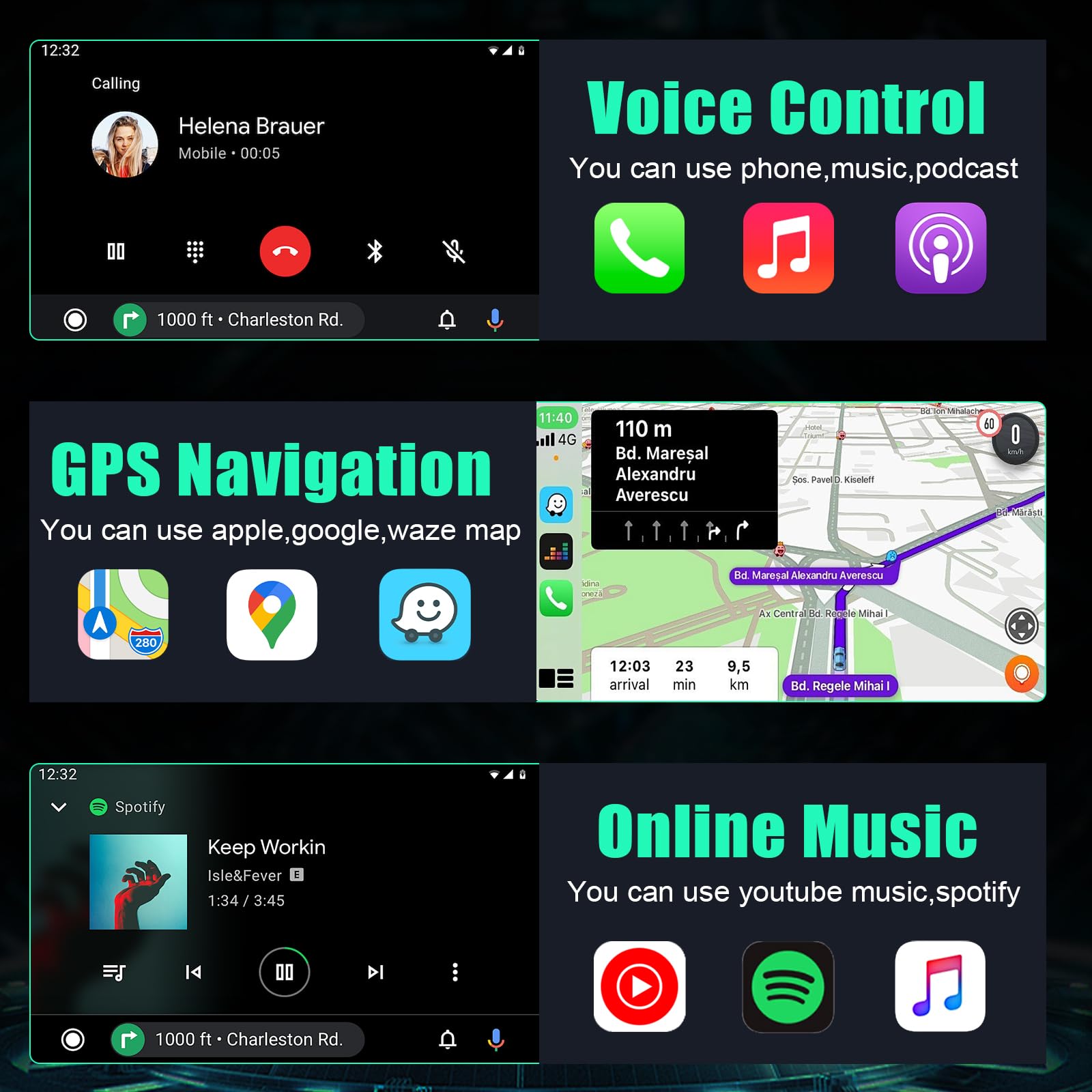 2 In 1 Android Auto Wireless Adapter,Wireless Carplay Adapter For Iphone,Wired To Wireless Adapter For Wired Cars,Plug And Play,