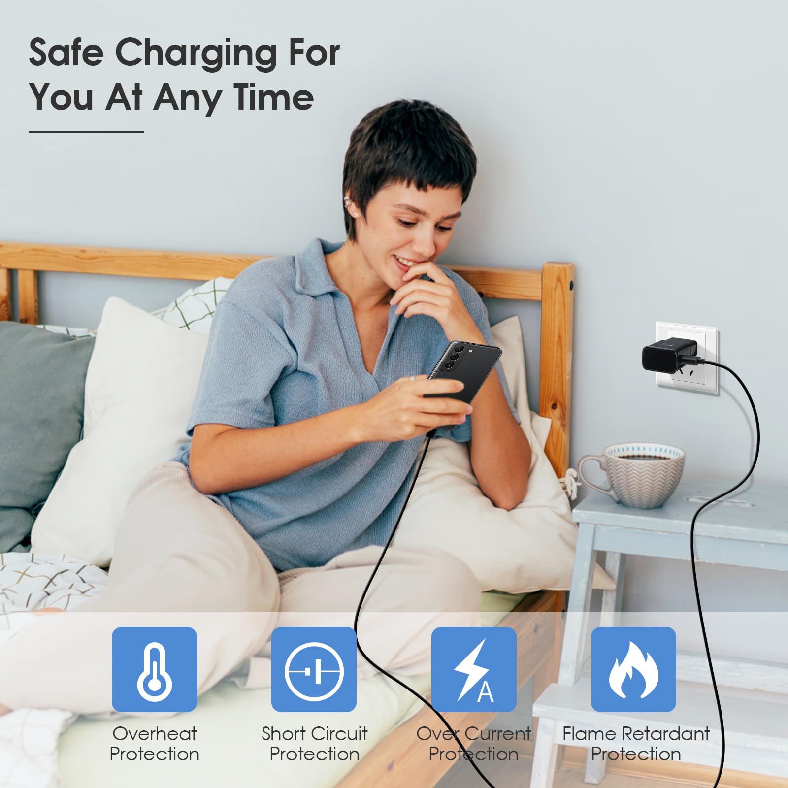 Samsung Adaptive Fast Charging Adapter Quick Charge Charging Block Wall Charger Plug Compatible Samsung Galaxy S24/S24 Ultra/S23/S23 Ultra/S22/S21/S20/S10/S9/S8/S7/S6 Edge/Note 10 9 8/Lg(4 Pack)