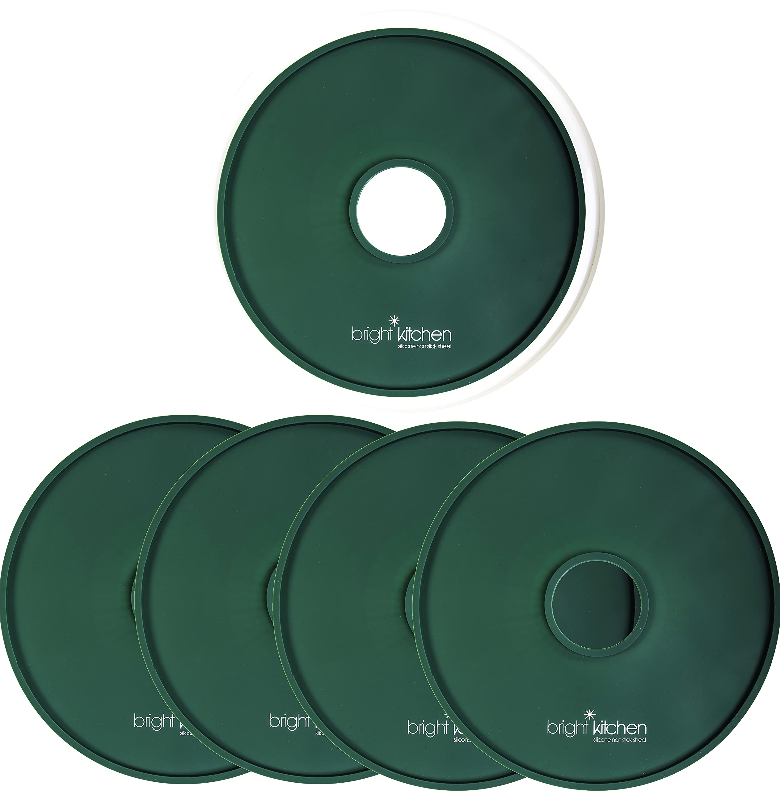 4 Fruit Leather Silicone Dehydrator Sheets with EDGES - NON-Toxic Compatible With Presto Round Dehydrators Lip Mold Hold Batter 