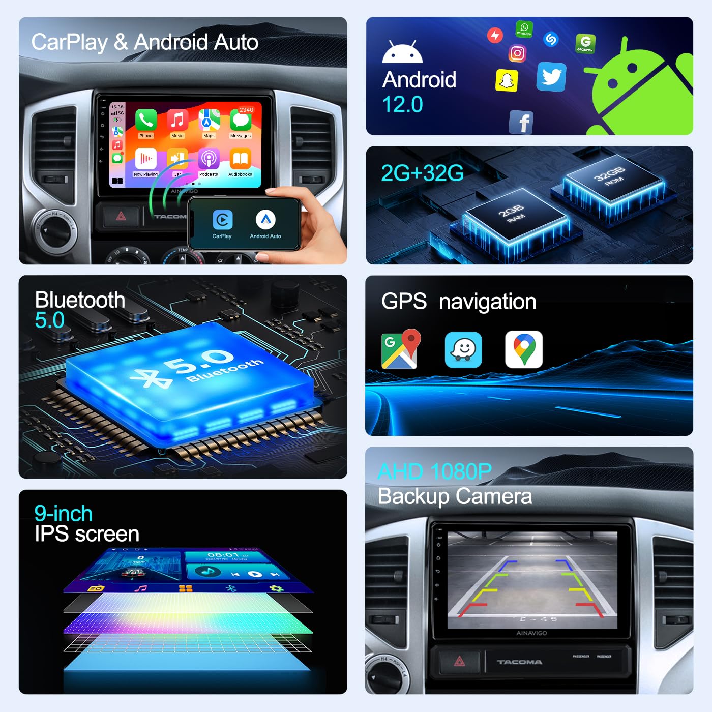 10.2 Inch Car Radio Stereo Upgrade Replacement For Jeep Wrangler Jk Compass Grand Cherokee Dodge Ram With Wireless Carplay/Andro