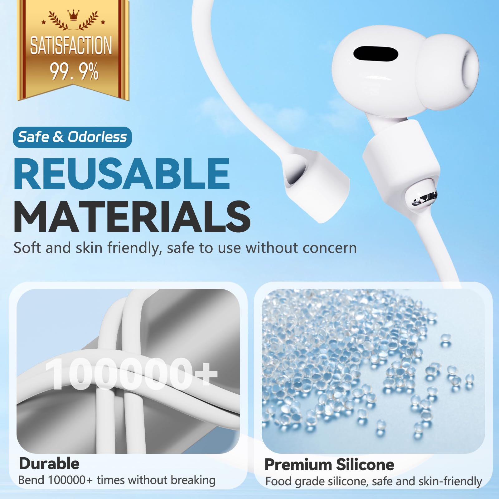 ?5 Pack? Ultra Strong Magnetic Airpods Straps Anti-Lost Cord For Airpods 1St& 2Nd/ Airpods 3Rd /Airpods Pro 1St/ 2Nd,Silicone Sp