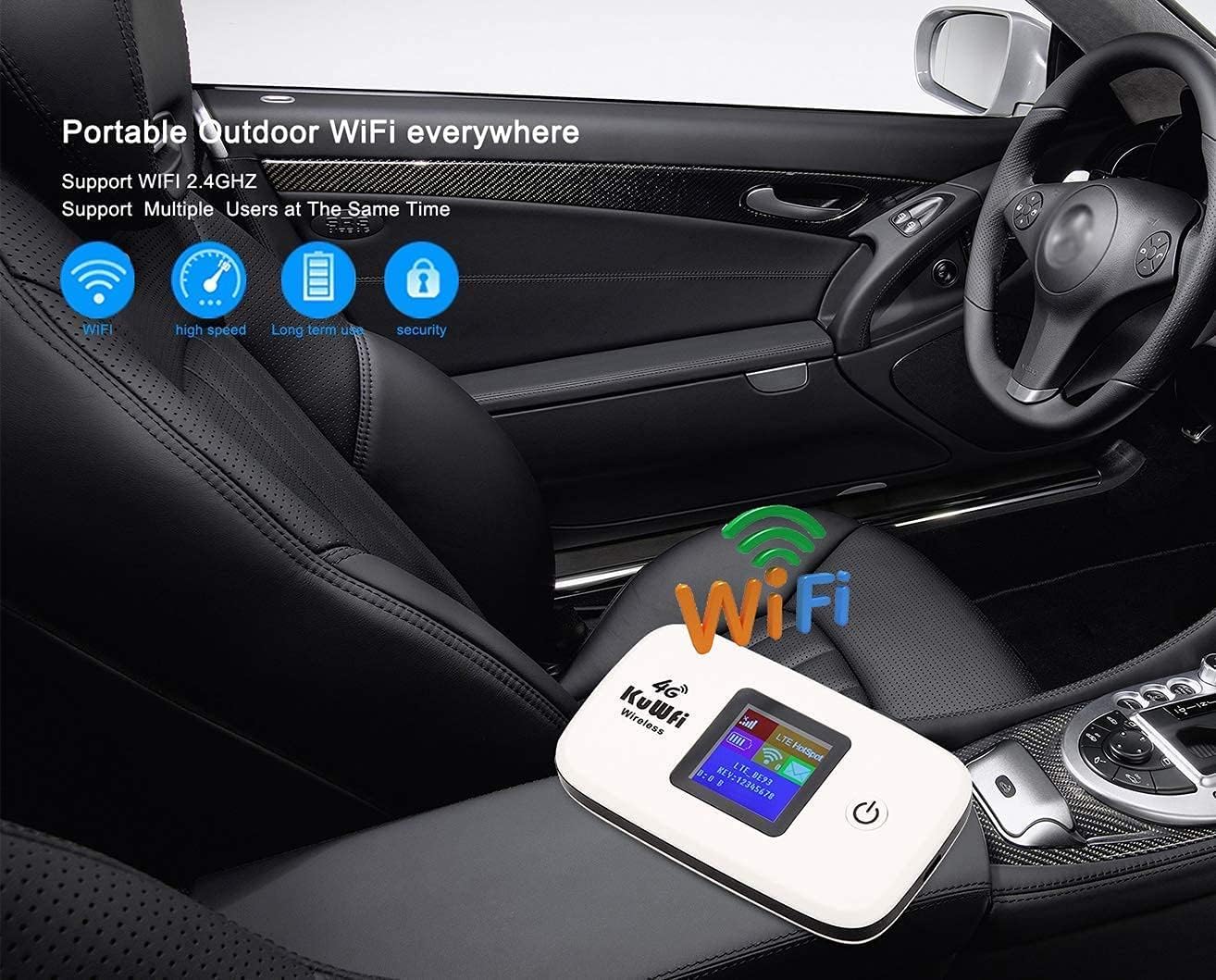 Mobile Wifi Hotspot | Kuwfi 4G Lte Unlocked Wi Fi Hotspot Device | Portable Wifi Router With Sim Card Slot For Travel Friendly Mobile Travel Router Perfect For At&T/T Mobile Users