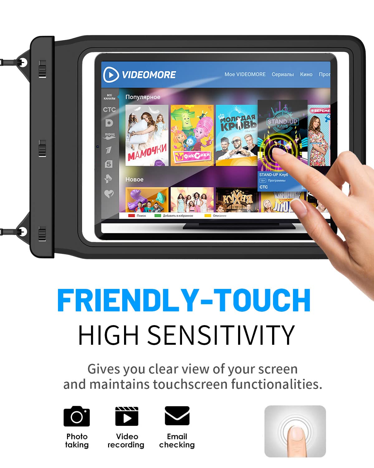 AICase Universal iPad Waterproof, Dry Bag Pouch for iPad Pro 12.9 5th/4th/3rd Gen iPad Pro 11/10.5/9.7, New iPad 9.7, iPad Pro 9.7, iPad Air 4/Air 3/Air 2, Galaxy Tab S7 Tablets up to 12.9 Inch