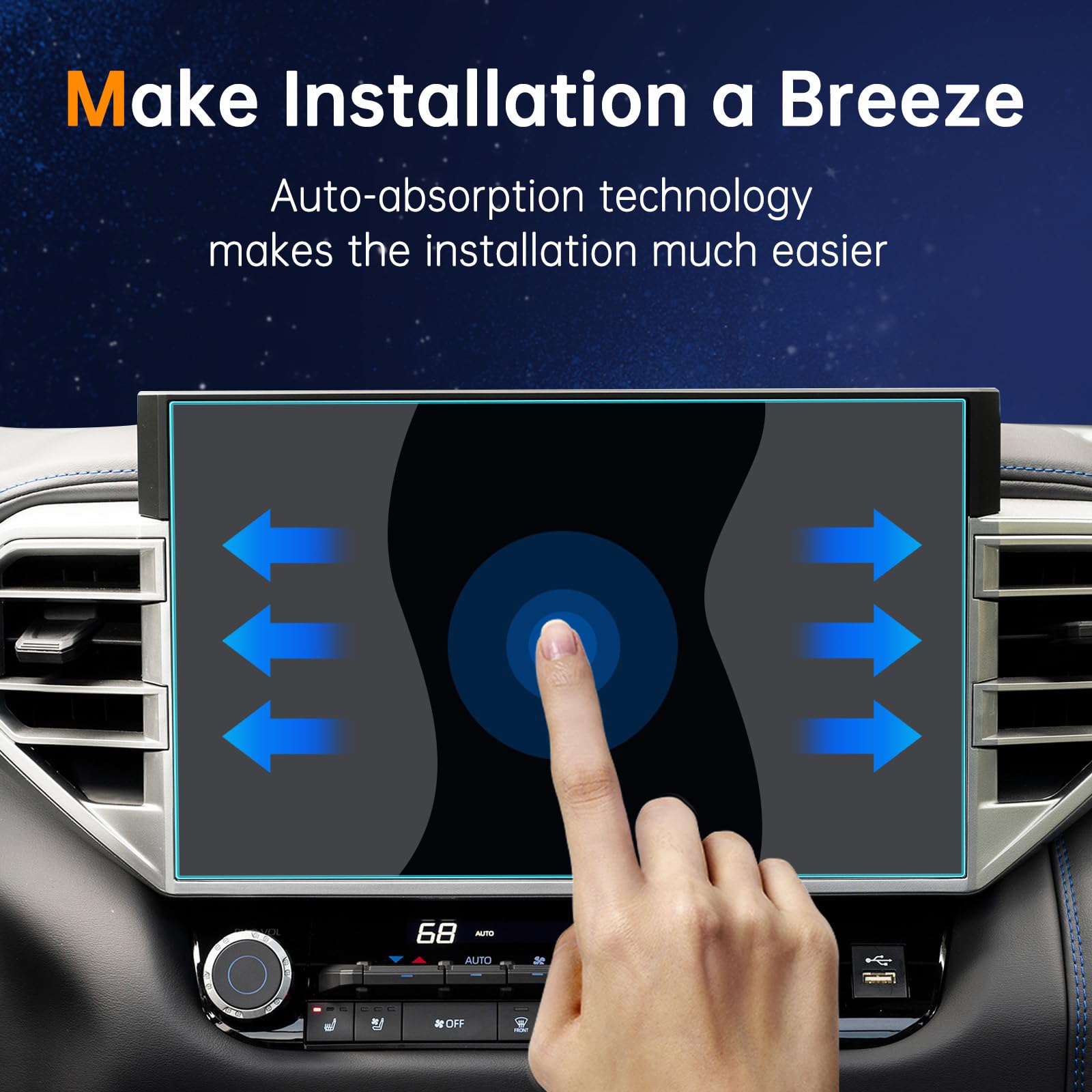 Shaohao 2Pcs For 2024 2025 Toyota Tundra Screen Protector Matte For 2023 2024 2025 Toyota Tundra Accessories 2022 2025 Tundra & 2023 2025 Sequoia 14 Inch Anti Glare Tempered Glass Fingerprint Proof