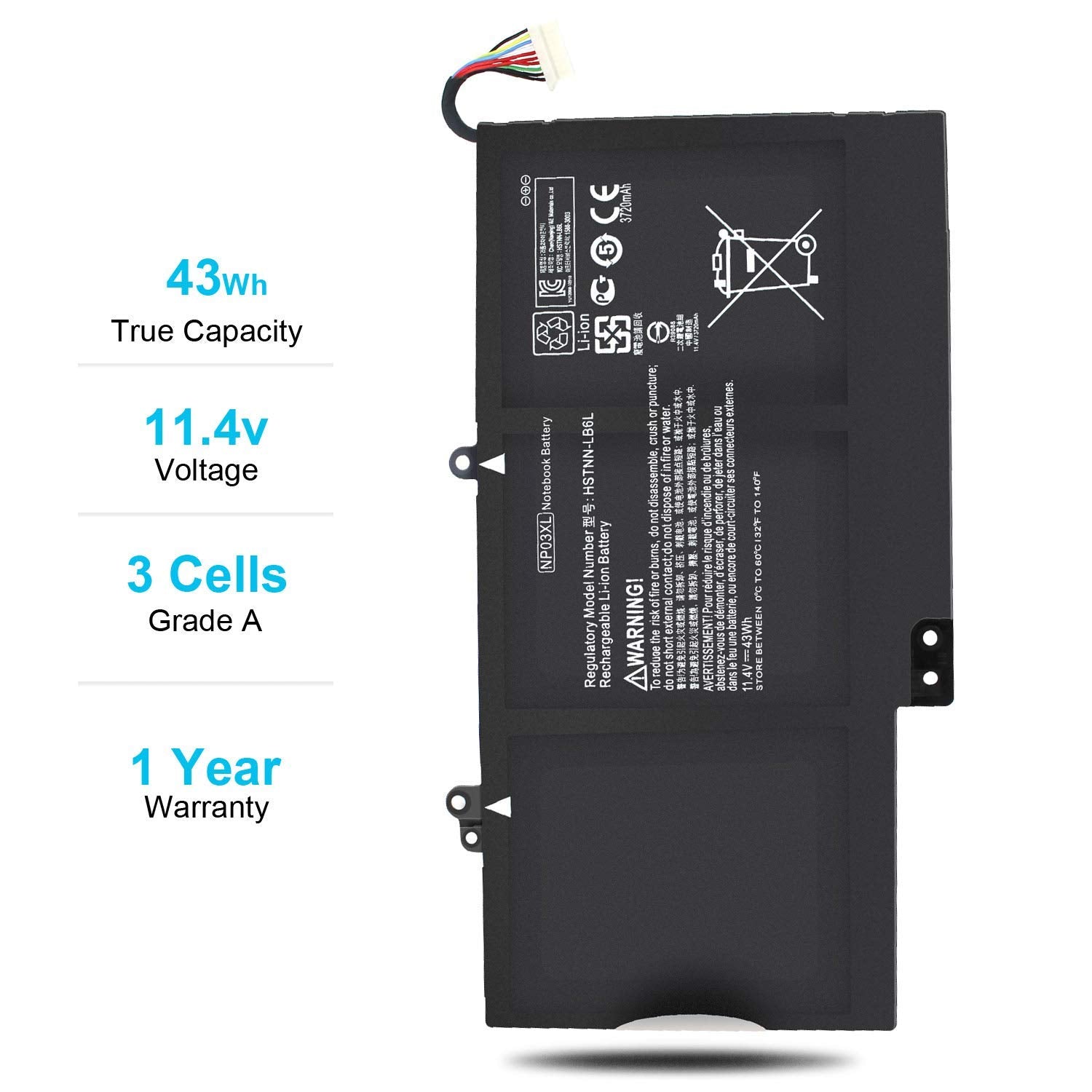 Np03Xl 761230 005 Battery For Hp Envy X360 15 U010Dx 15 U011Dx 15 U110Dx 15 U111Dx 15 U473Cl 15 U483Cl 15 U363Cl Pavilion X360 1