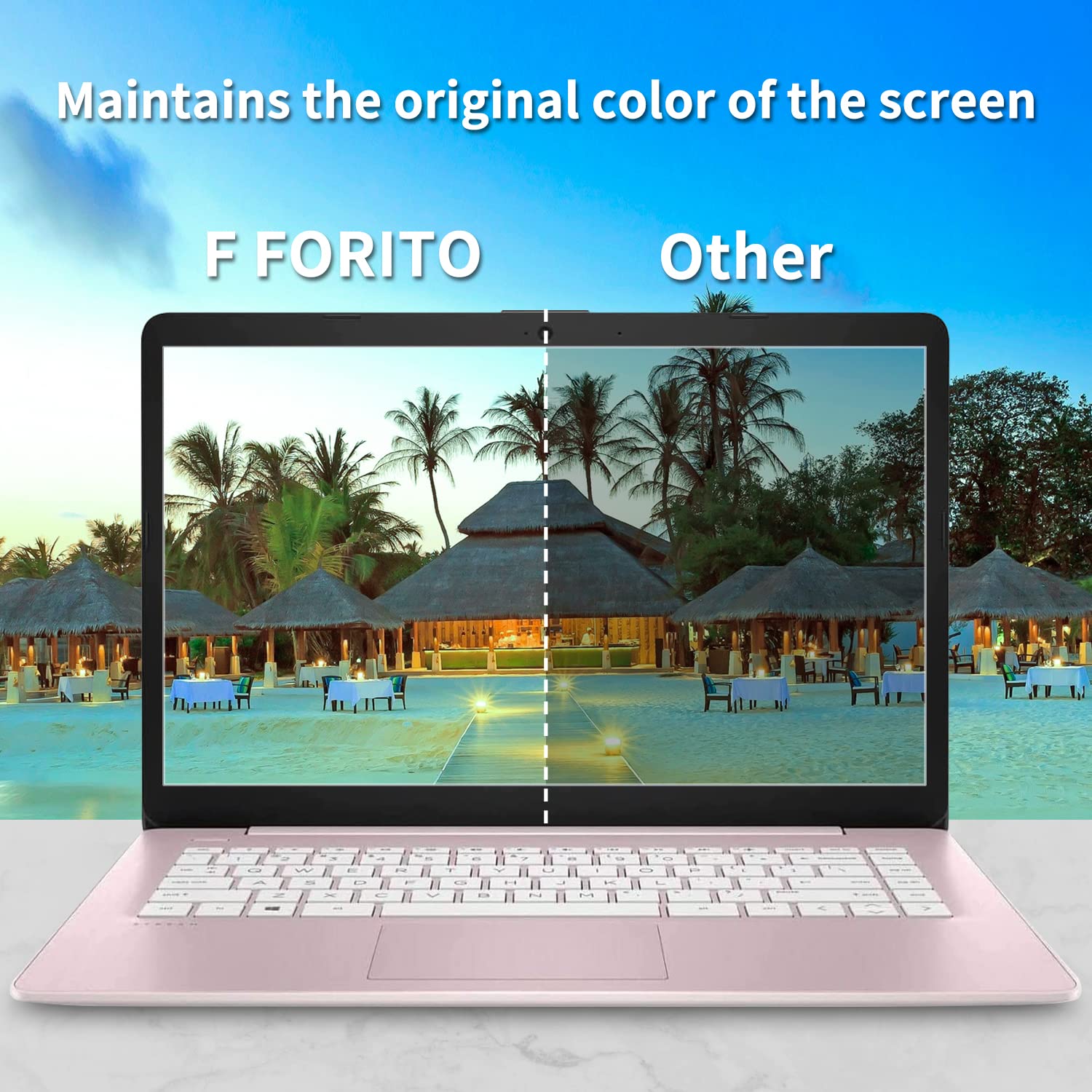 F Forito 2 Pack 14 Inch Anti Glare Laptop Screen Protector, Anti Scratch & Anti Fingerprint Screen Filter Compatible With 14 Hp/