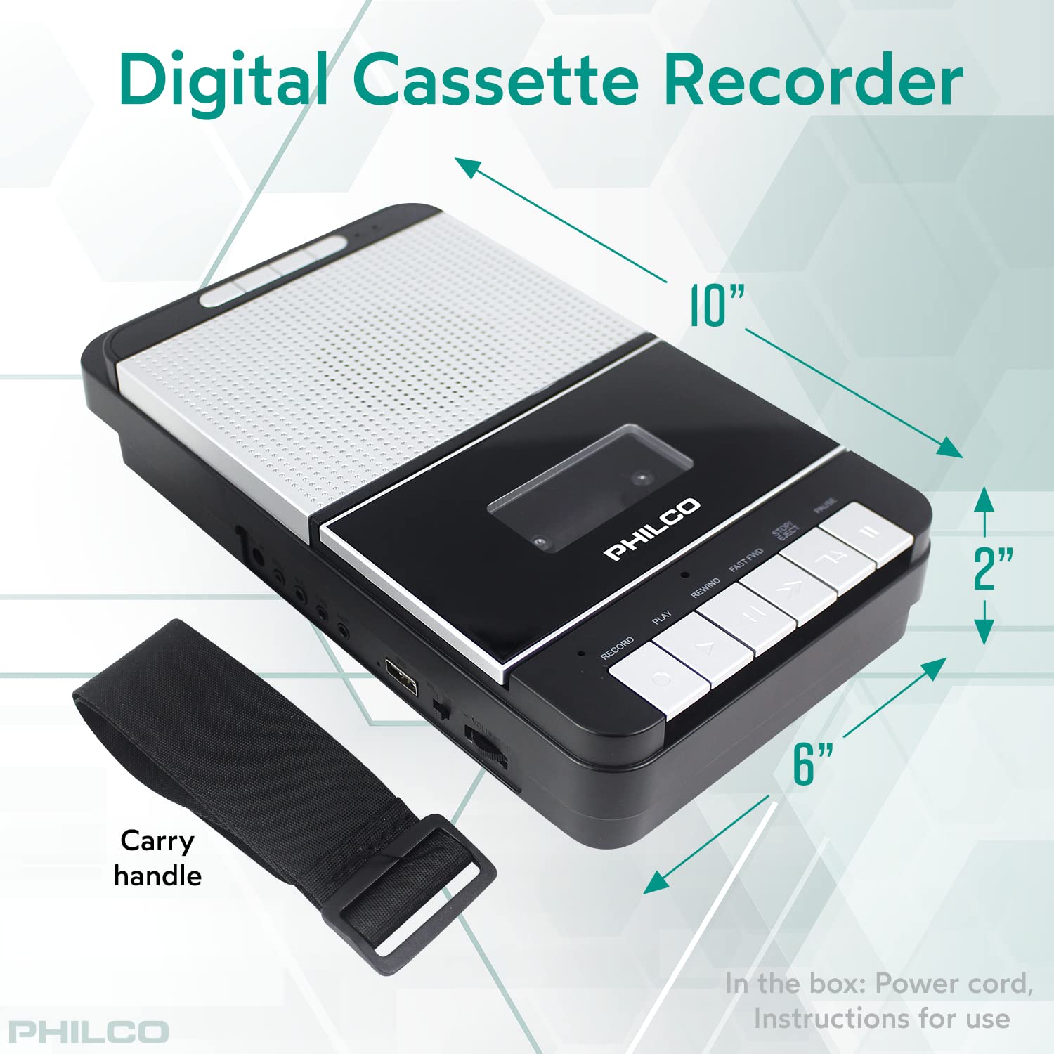 Philco Digital Cassette Recorder   Portable Tape Player, Recorder & Cassette To Mp3 Converter