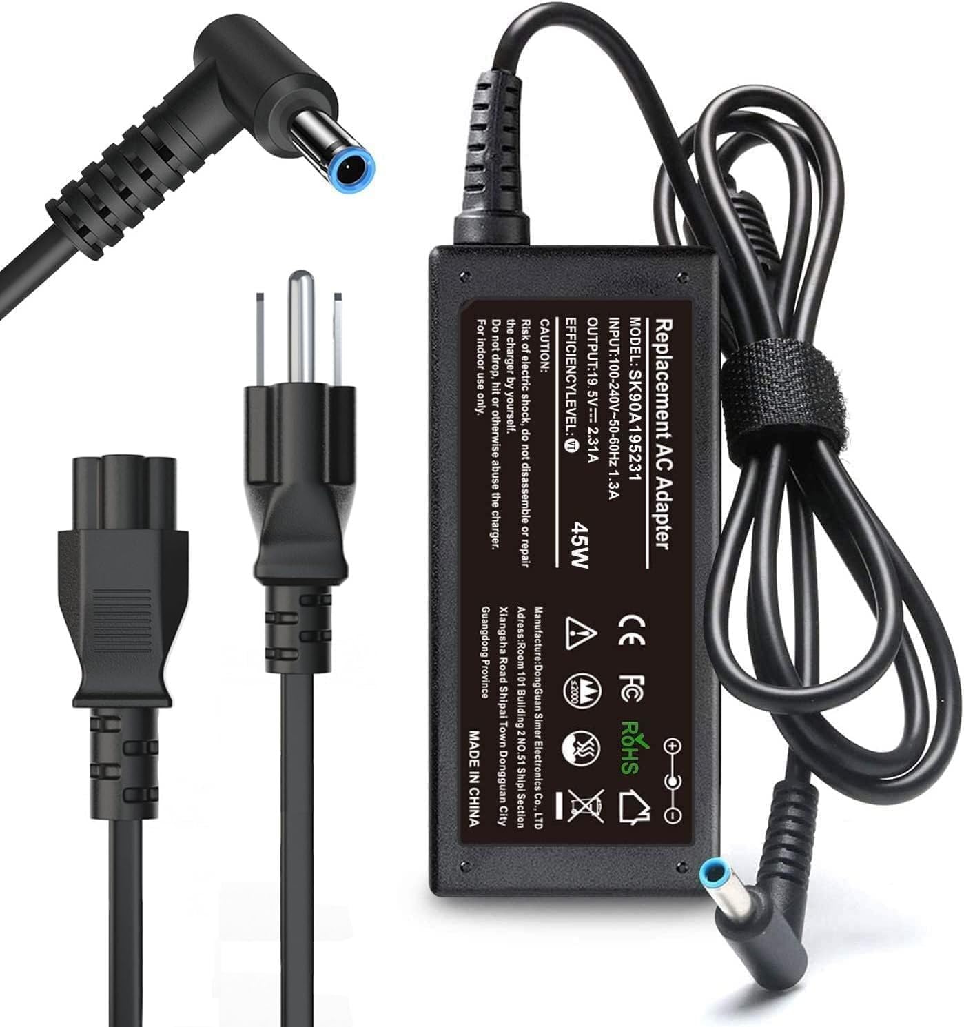 45W 19.5V 2.31A For Hp Laptop Charger Blue Tip,Hp Pavilion X360 11 13 15, Zbook 14U G4 G5 15U 15 G3, Notebook 15,Hp Stream 13 11