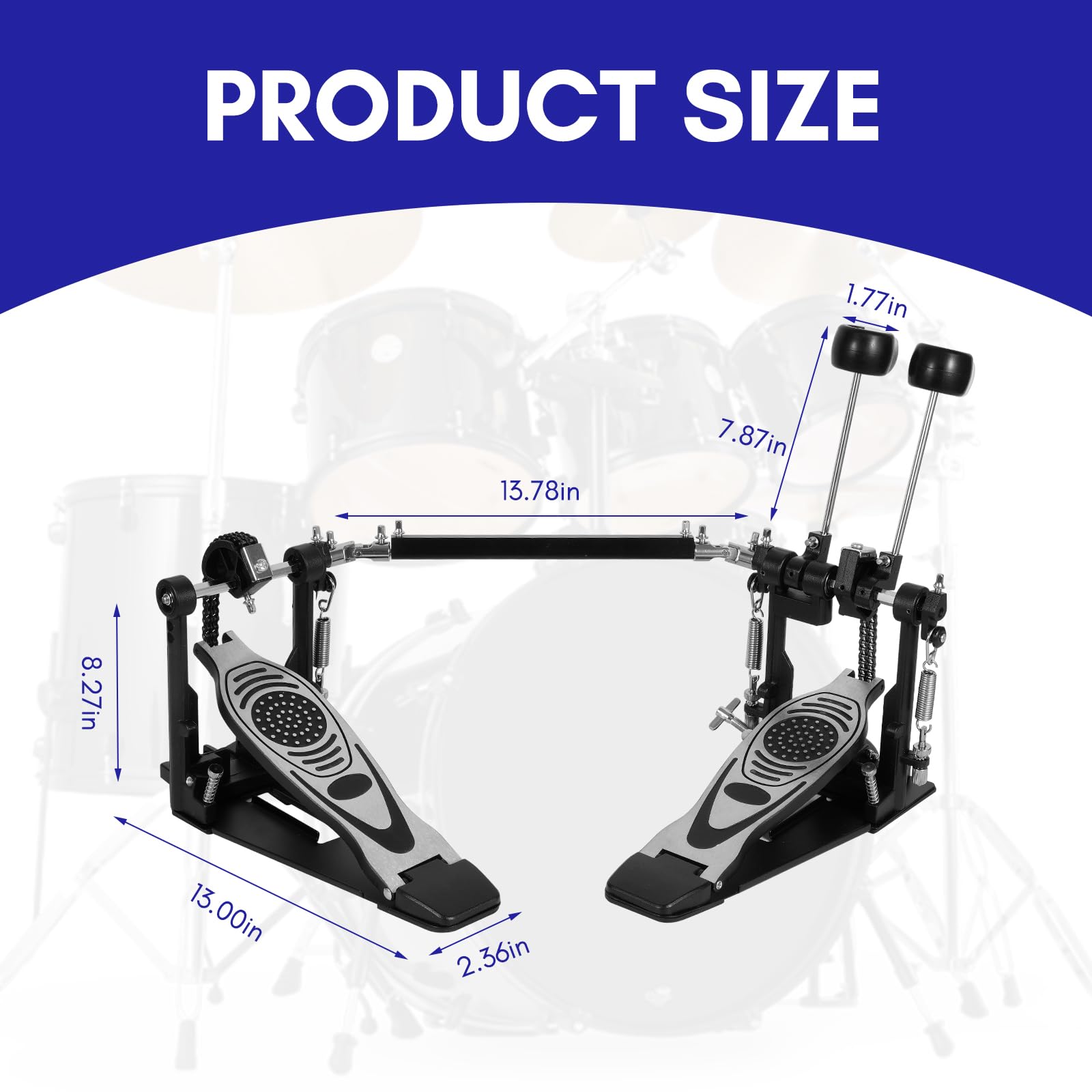 Double Bass Drum Pedal,Kick Drum Pedal With Adjustable For Enhanced Speed And Control   Perfect For Metal, Rock, And Jazz Drumme