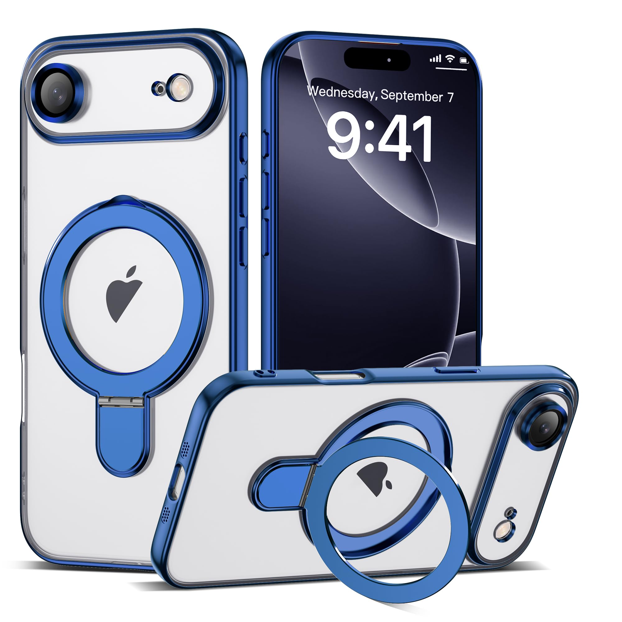ETPESOK Compatible with iPhone 17 Air Case with Invisible Magnetic Ring Stand [Compatible with Mag-Safe] [Full Camera Lens Prote