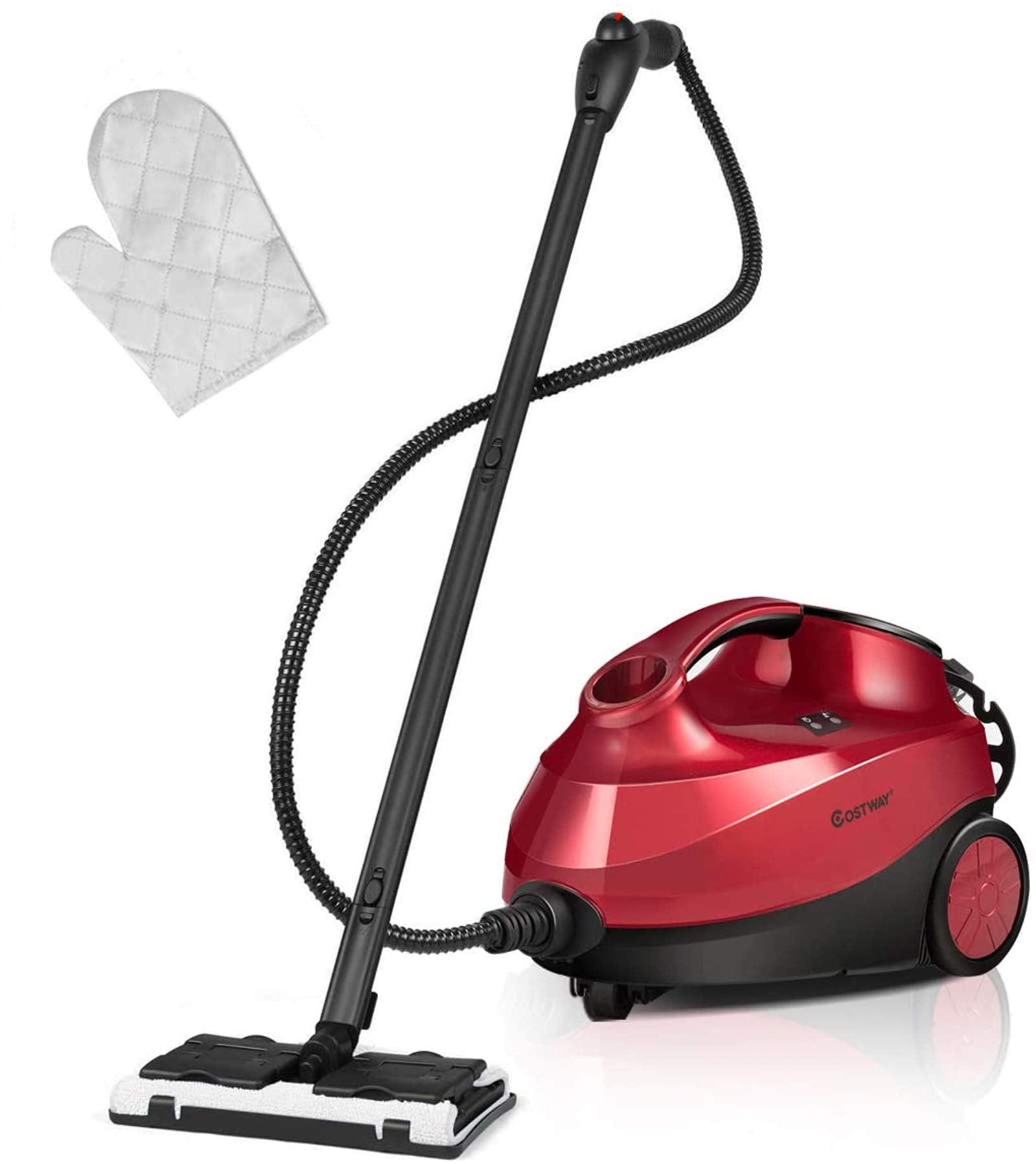 Costway 2000W Multipurpose Steam Cleaner With 19 Accessories, Household Steamer With 1.5L Tank For Cleaning, Heavy Duty Rolling