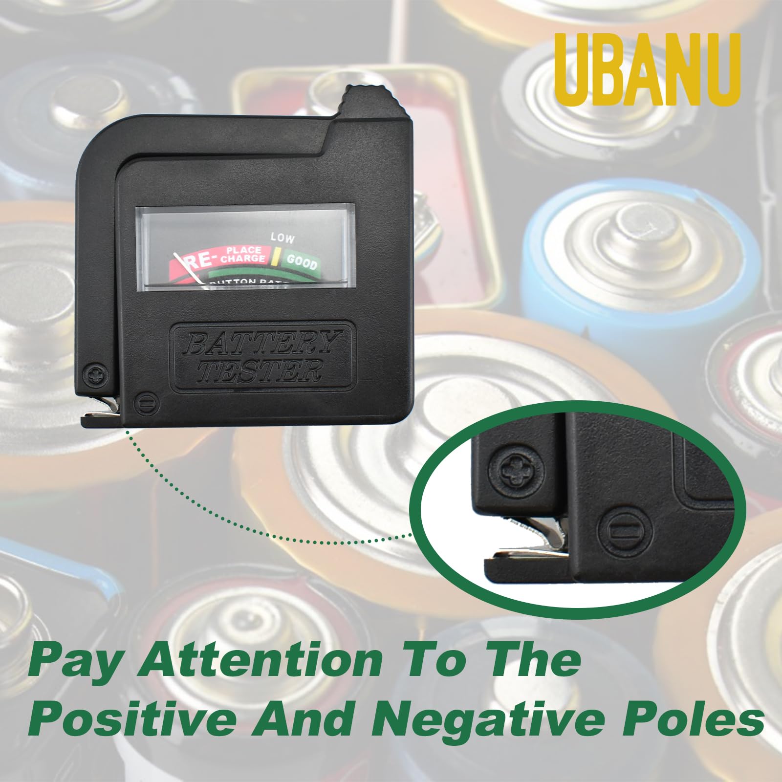 Ubanu 1Pc Bt 860 Universal Small Battery Volt Tester Checker, High Accuracy Portable Digital Battery Capacity Monitor For Aa Aaa