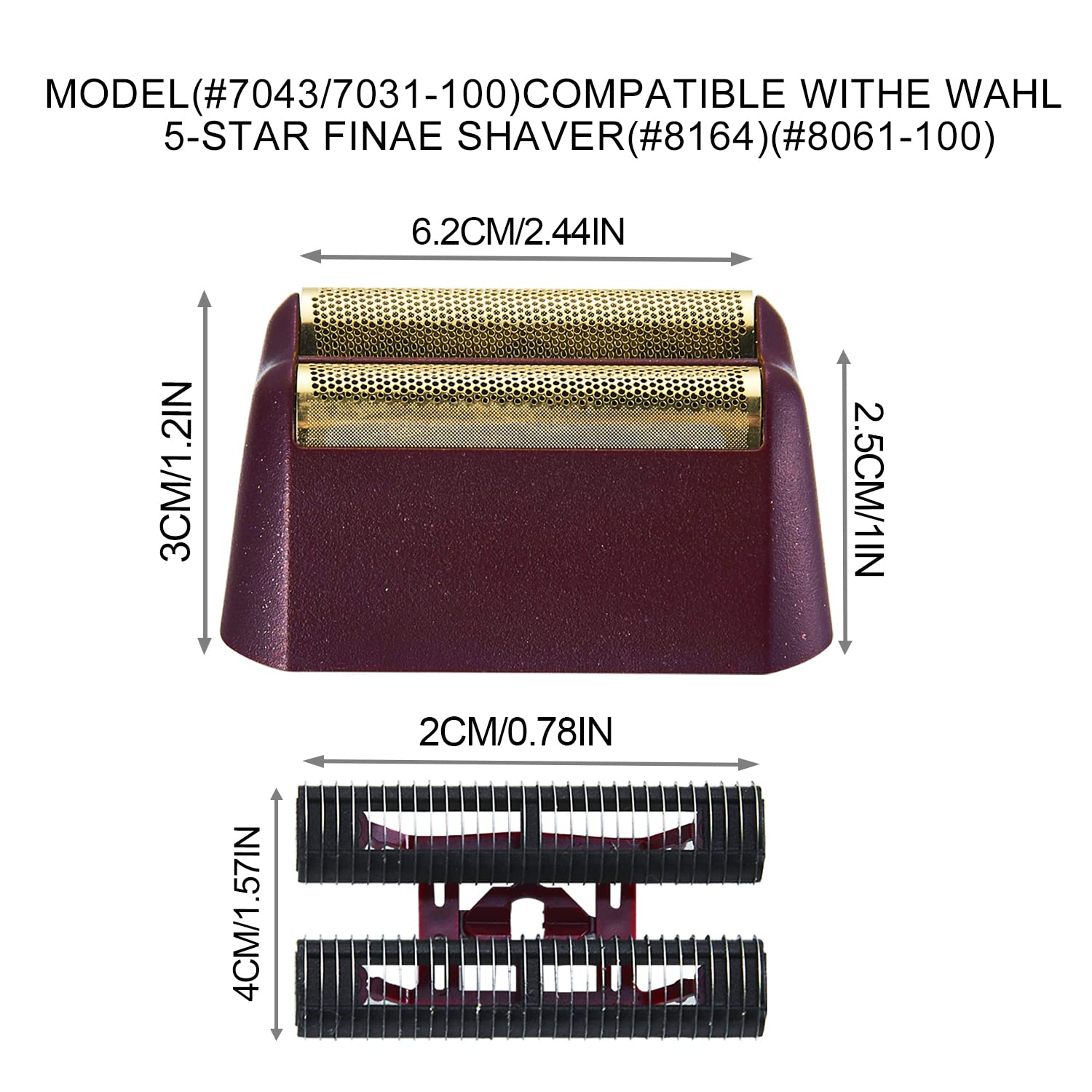 2 Pack Professional 5 Star Series Finale Shaver Replacement Foil And Cutter Bar Assembly Compatible With Wahl Shaver Foil 7031 1