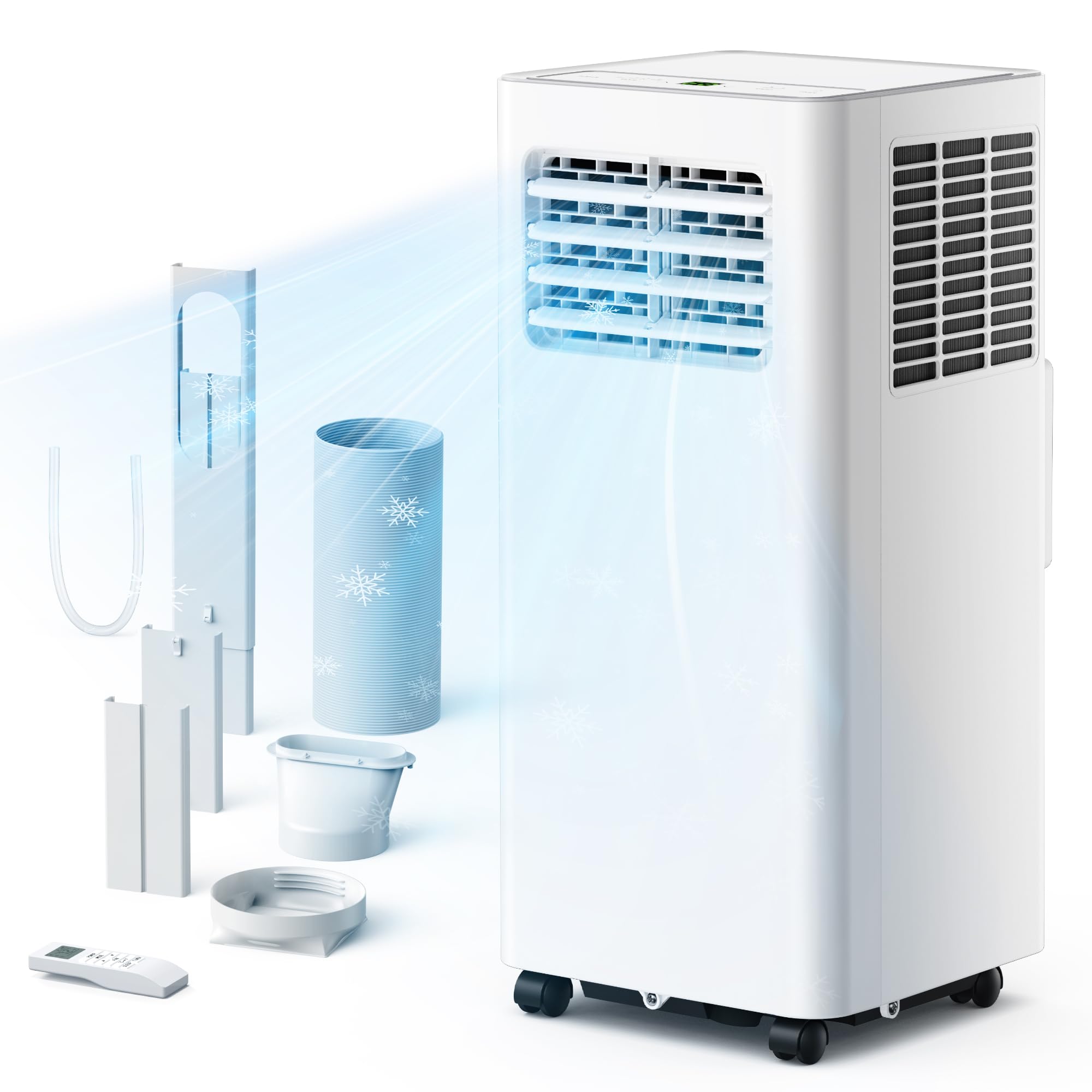 EUHOMY 8000 Btu Portable Air Conditioners, 3 in 1 Portable AC with Cool, Dry, Fan Modes, Quiet Air Conditioners with 24H Timer &