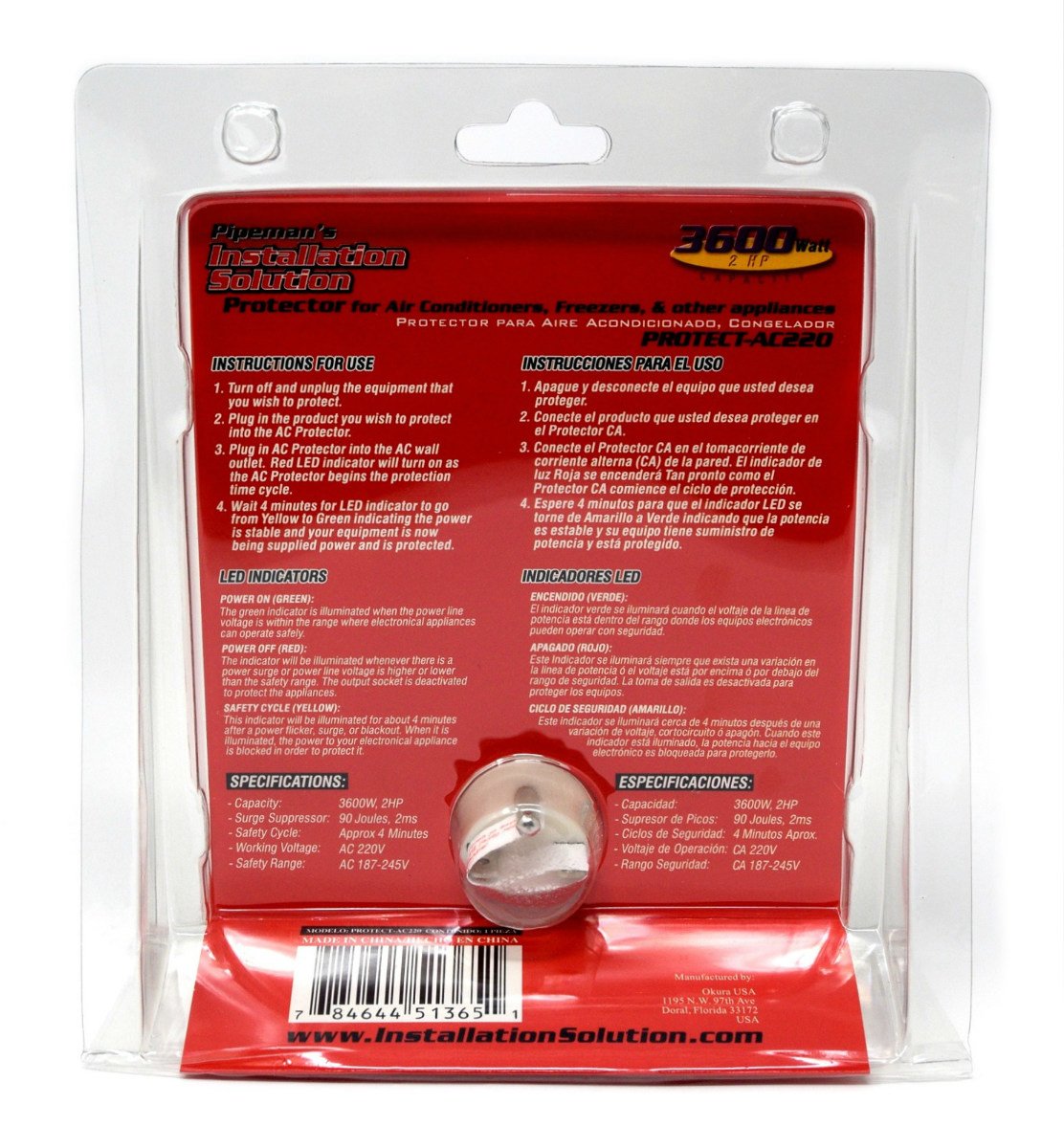 Nippon Protectxac220 Surge Protector 220V 3600W For Air Conditioners & Freezers