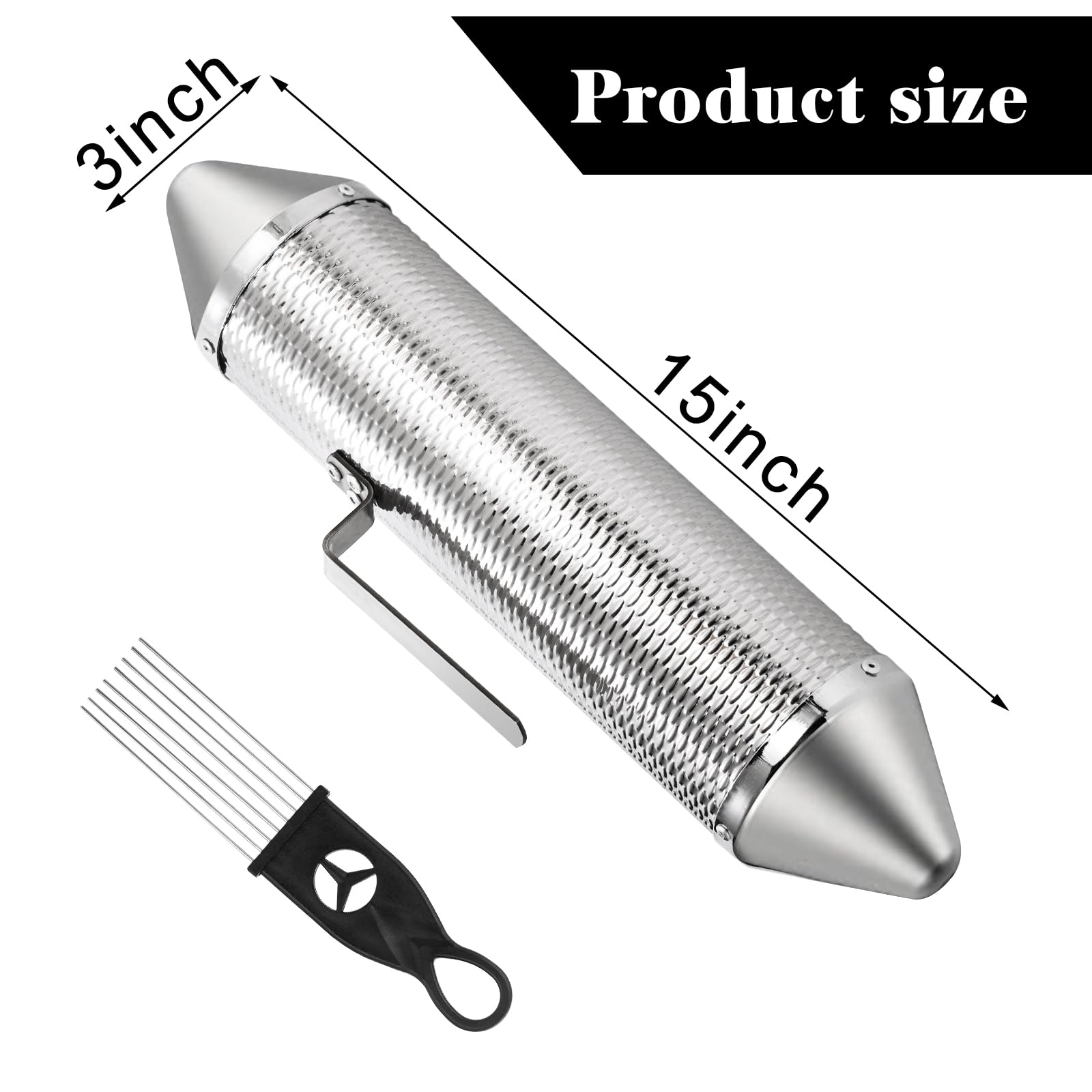 Soujoy Guiro Instrument, Stainless Steel Guiro Shaker With 2 Scrapers, 15 X 3 Latin Percussion Instrument, Professional Band