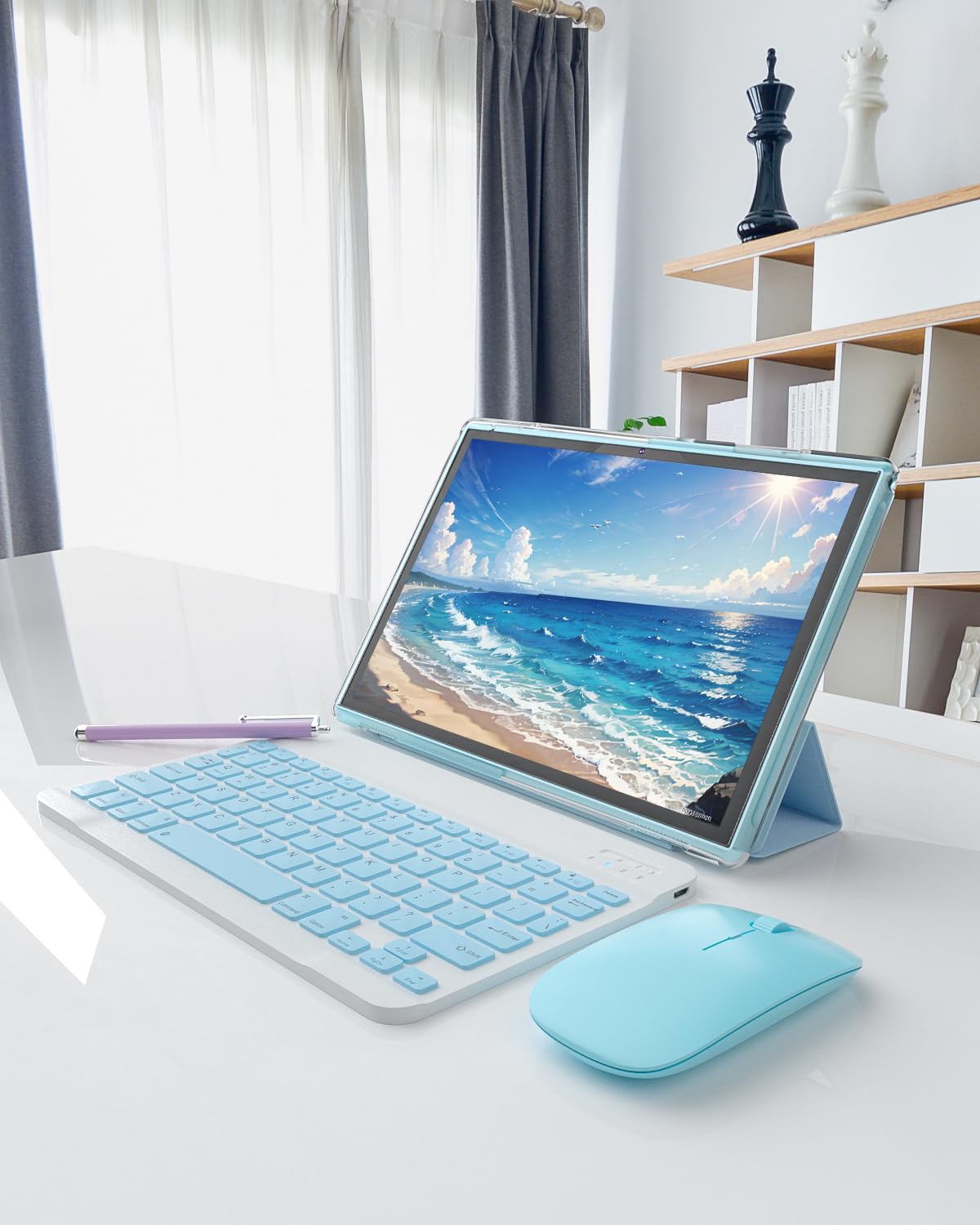 Tablet 2 In 1 Tablet With Keyboard Including Case Mouse Stylus Touch Screen Protector Film, 10 Inch Tablet Android 11.0 Tablets