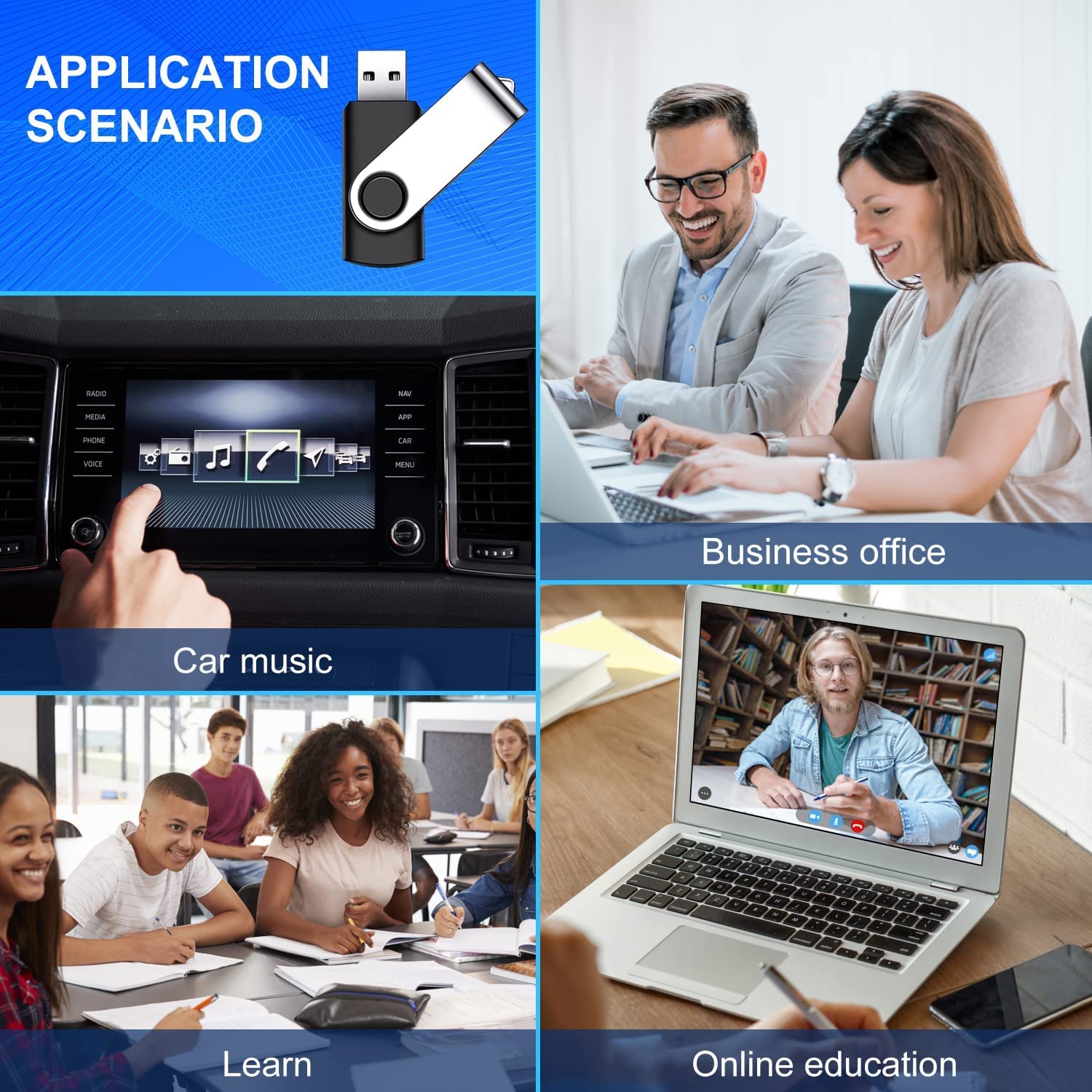 Usspo 64Gb Flash Drive 10 Pack Usb 2.0 Flash Drive Thumb Drive Usb Flash Driver 64Gb High Speed Flash Drive Pack Keychain Design