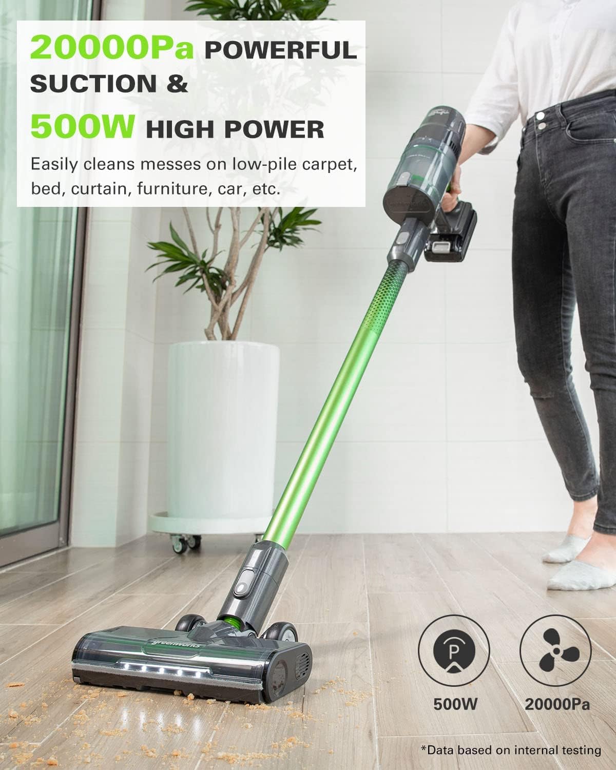 Greenworks 24V Brushless Cordless Stick Vacuum, Lightweight, Handheld, Pet, Anti Allergen Hepa Filtration, Hard Floor, Carpet, C