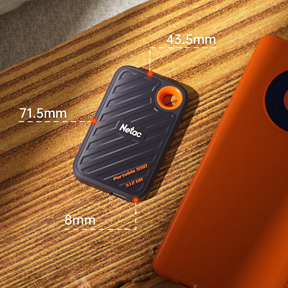 Netac 512Gb Extreme Portable Ssd External Solid State Drives Up To 2000Mb/S Read 1700Mb/S Write Speed, Usb 3.2 Gen.2 Business Tr