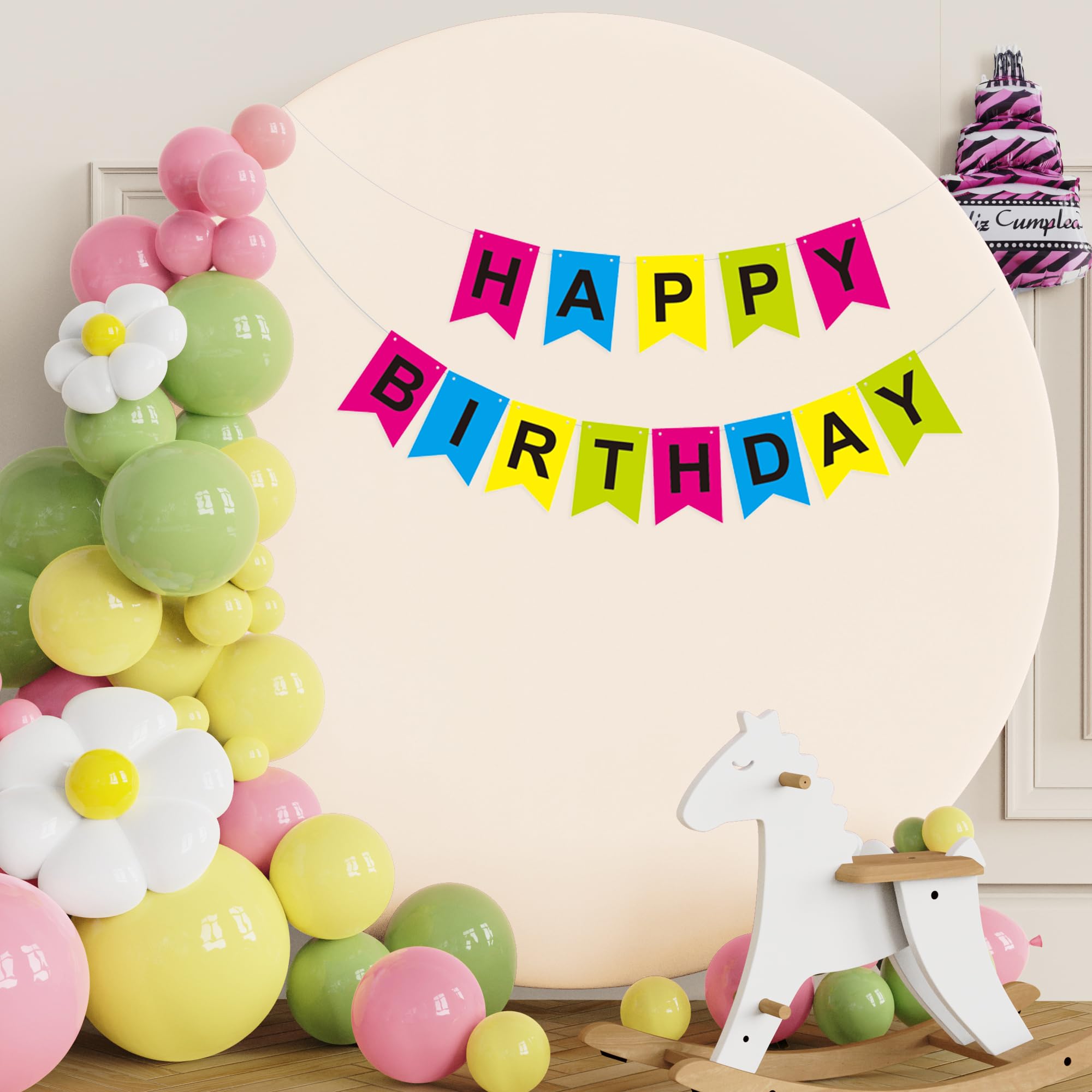 Putros 6.6Ft Round Backdrop Cover Beige Circle Arch Cover With Buckles Polyester Fitted Round Balloon Arch Cover For Wedding Bir