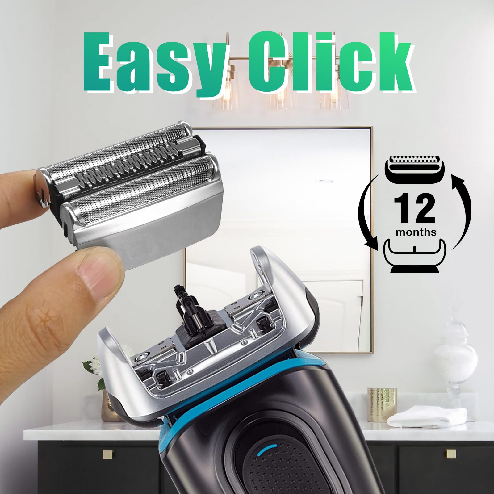 Series 8 83M Electric Shaver Head Replacement,Compatible With Braun S8 Replacement Head Electric Razor Blades Model 8370Cc,8340S