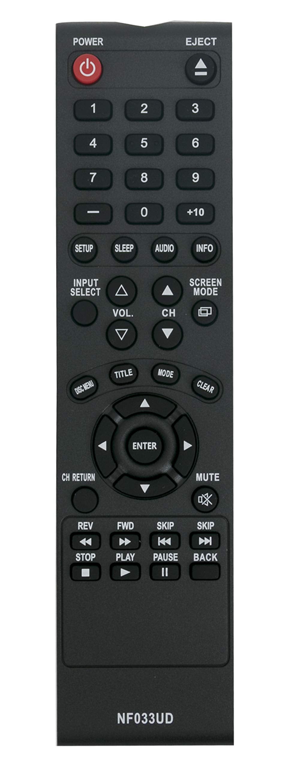 New NF033UD Replaced Remote fit for Sylvania Emerson TV DVD Player LD190SS1 LD190SS2 LD195SSX LD320SS1 LD320SS2 LD320SSX LD370SSX LD190EM1 LD190EM2 LD260EM2 LD320EM2 A9DF1UH