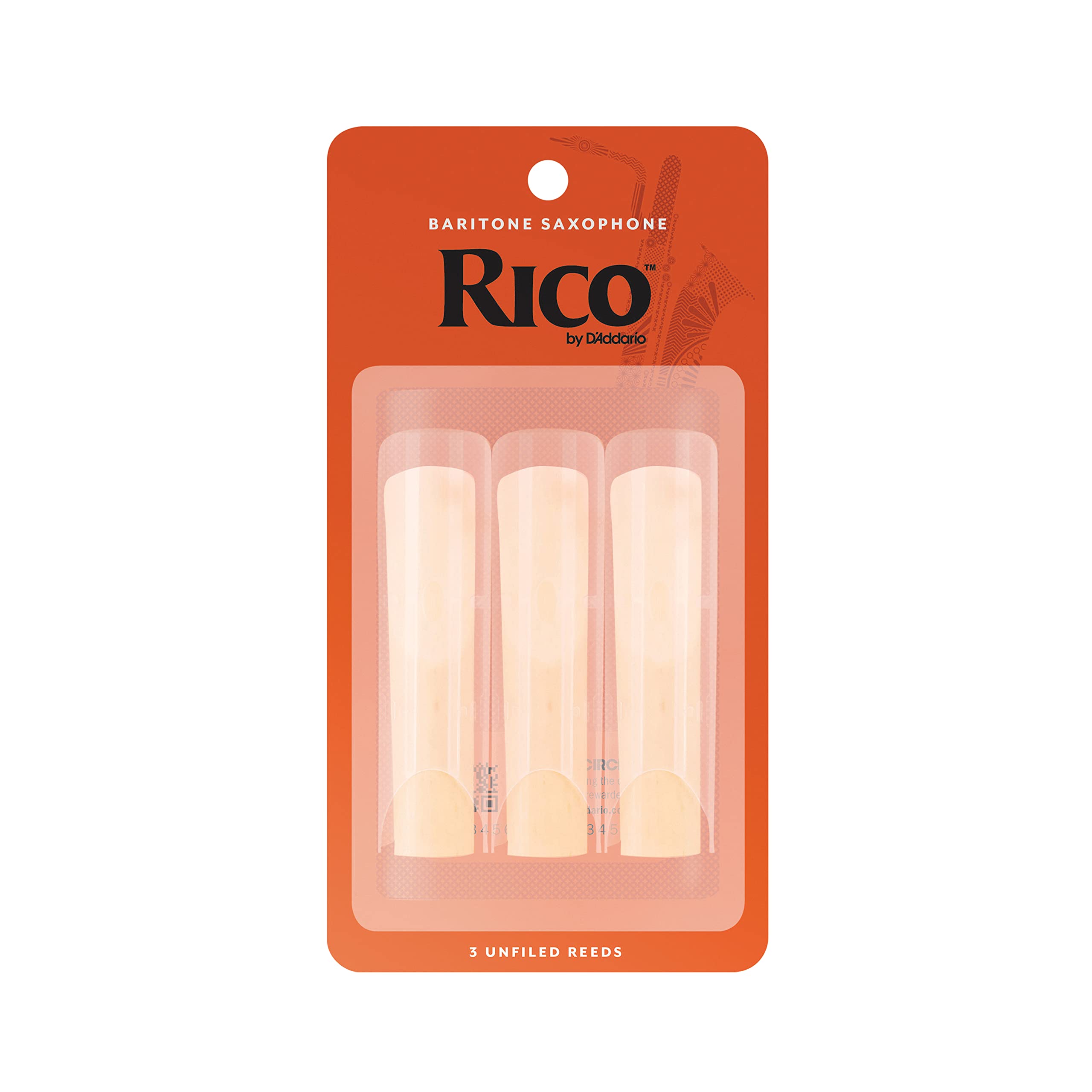 Daddario Woodwinds   Rico Baritone Sax Reeds   Rla0330   Strength 3.0, 3 Pack