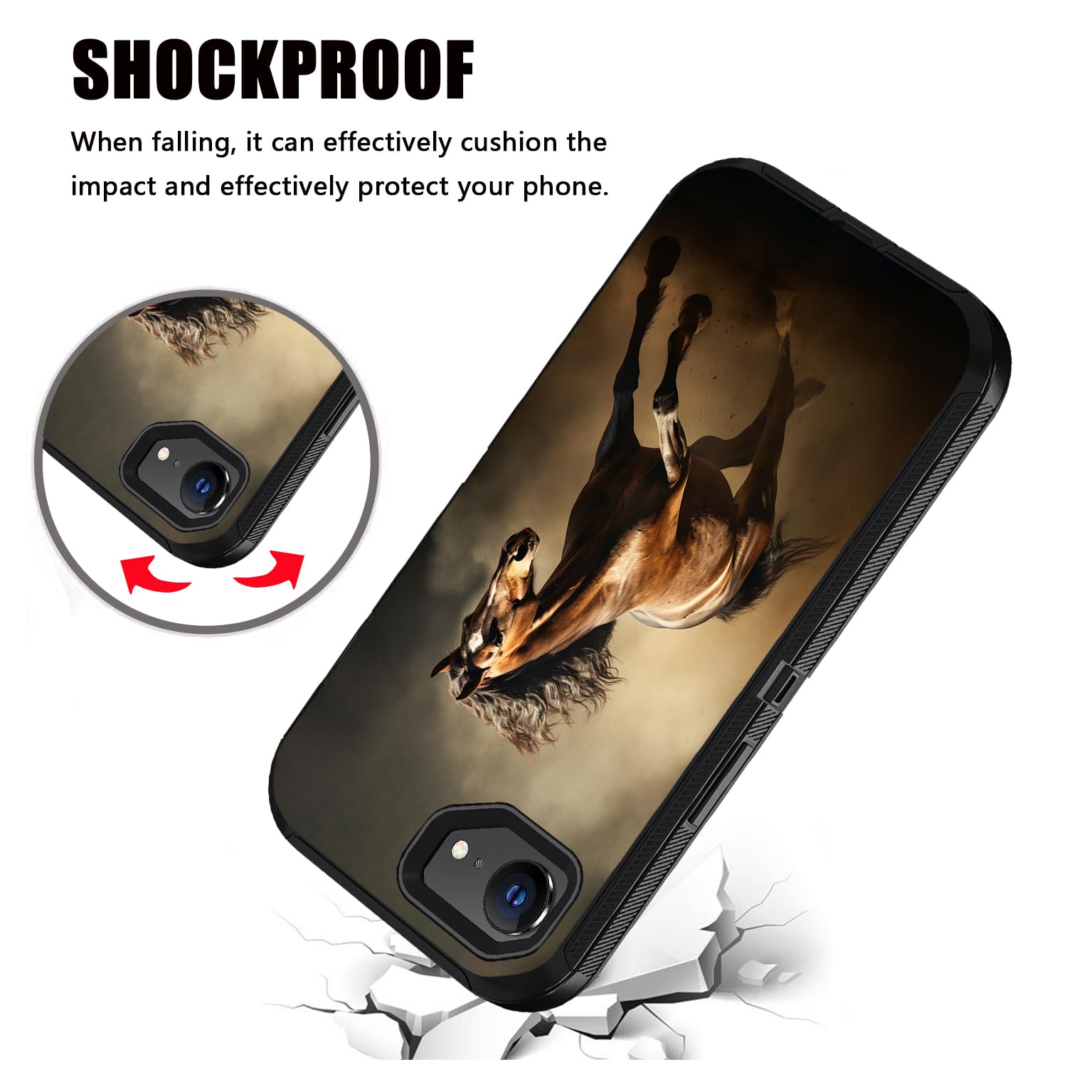 Stmedazm For Iphone 16E Case, Military Grade Heavy Duty [3-Layer] Dustproof Shockproof Full-Body Phone Protective Case For Iphon