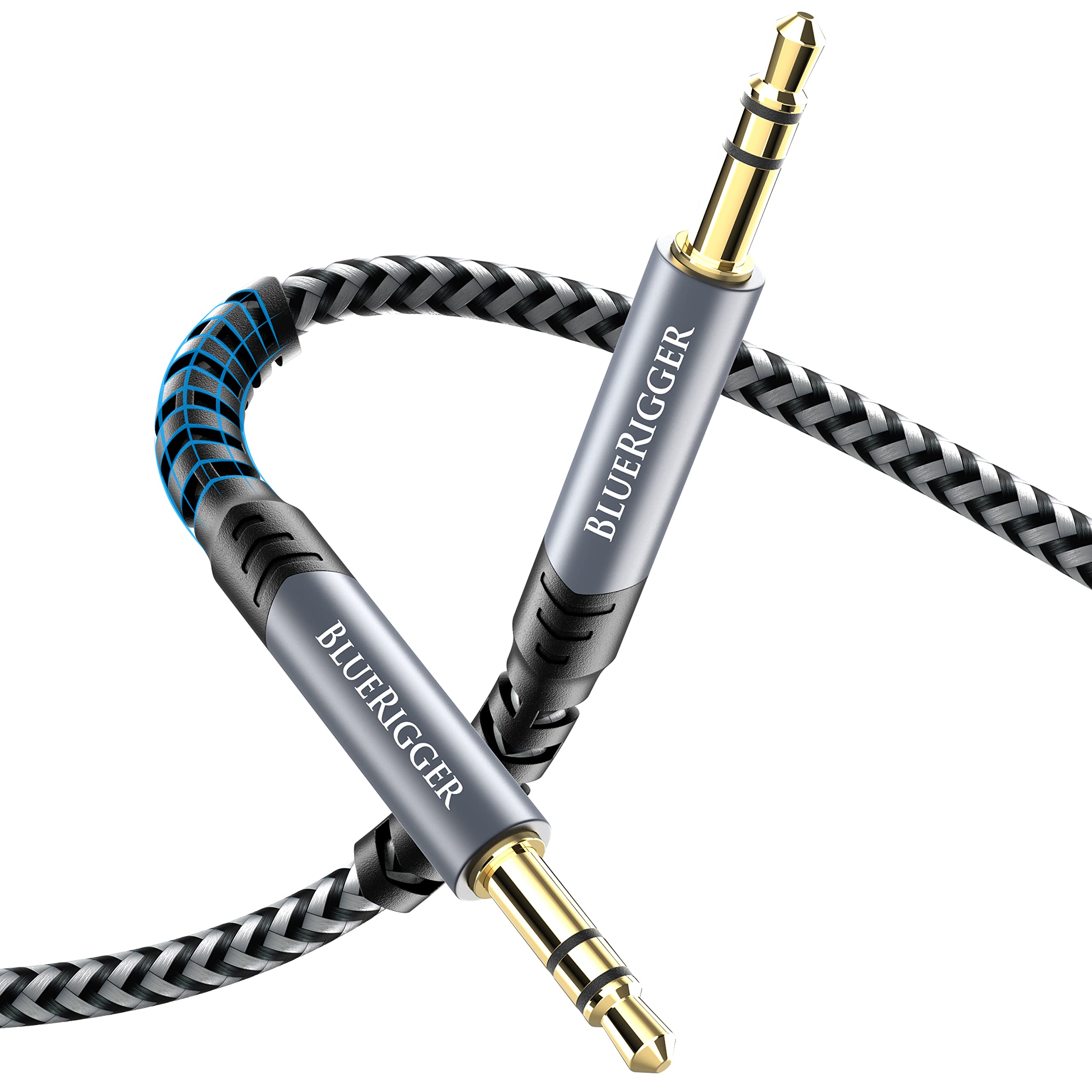 BlueRigger 3.5mm Stereo Audio Cable (25FT, 24K Gold Plated Jack, Auxiliary Cable, Male to Male, Hi-Fi Sound) - Aux Cord for Head