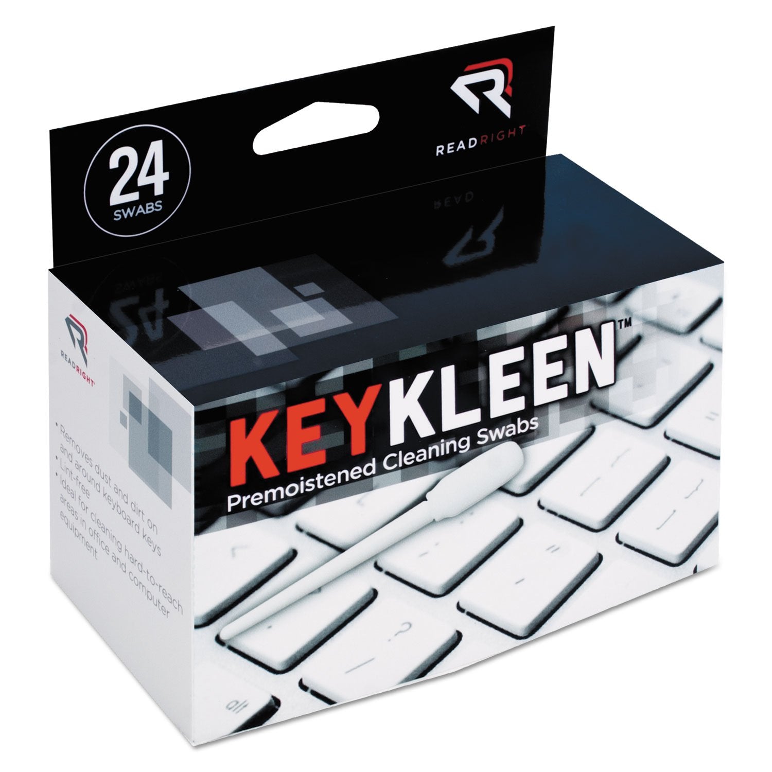 Read Right RR1243 KeyKleen Premoistened Cleaning Swabs 24/Box