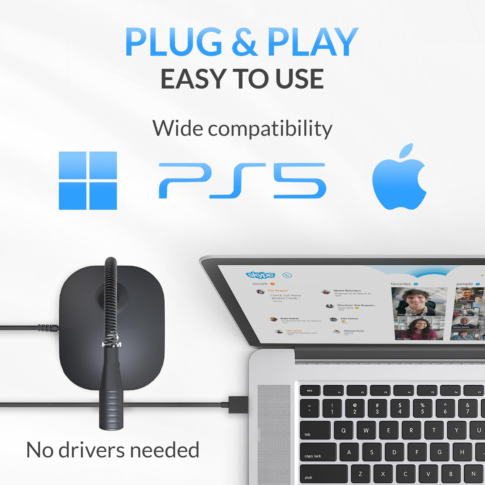 Klim Talk Usb Desk Microphone For Computer - New - Compatible With Any Pc Laptop Mac - Professional Desktop Mic With Stand - Rec