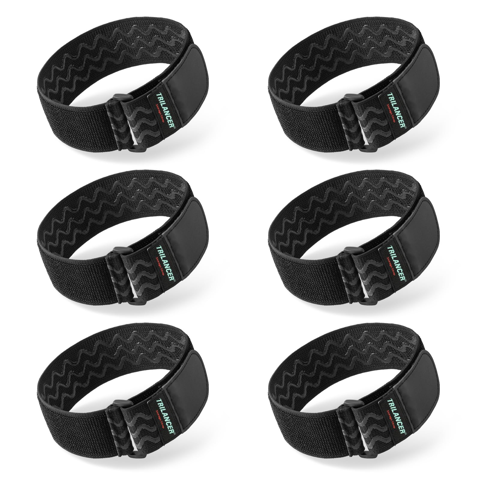 Trilancer Elastic Cinch Straps With Anti Slip Strips, 14 ''X 2'' (6 Pack) Multipurpose Hook And Loop Bundling Straps For Hose, C
