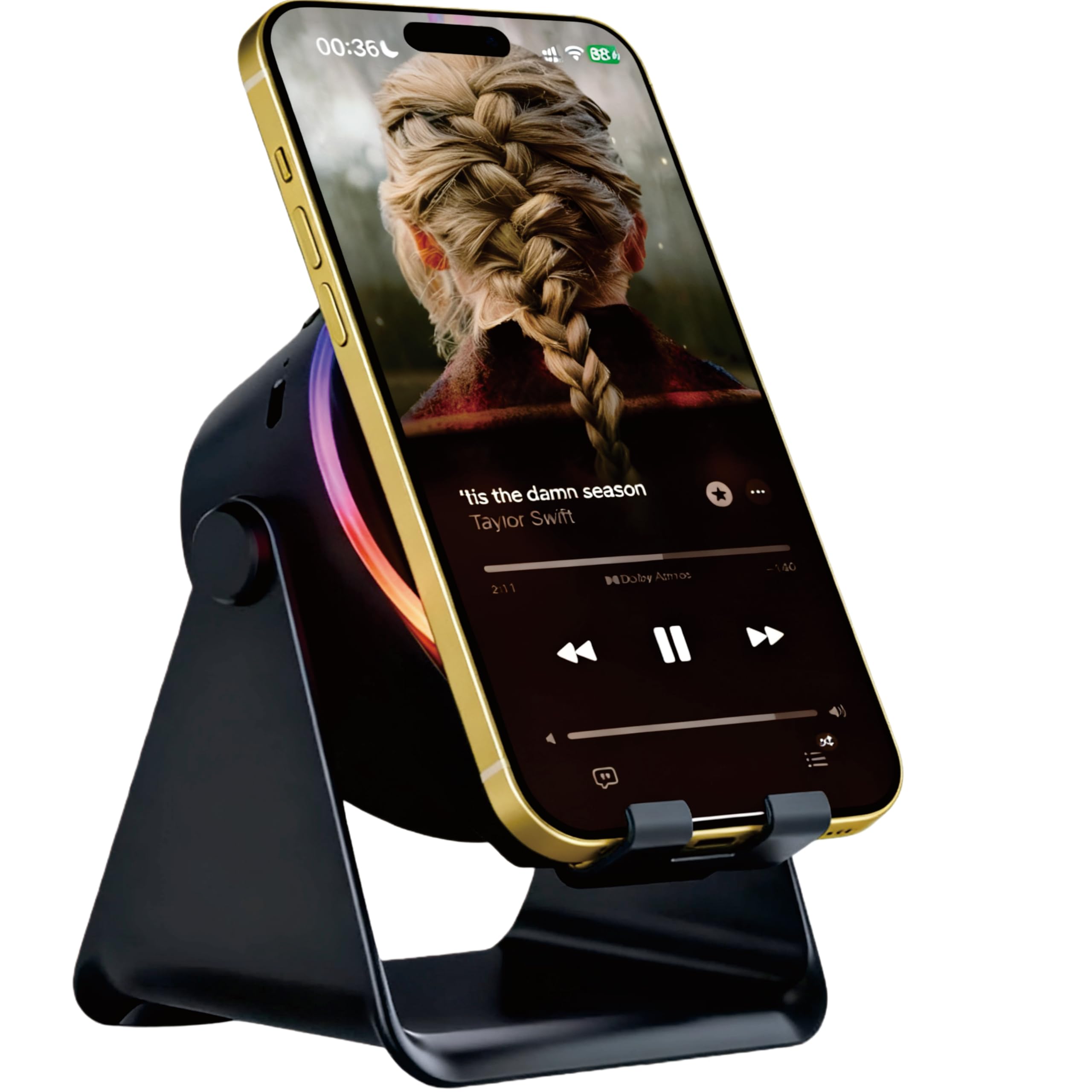 Wireless Induction Speaker Stand for Phone with Wireless Charging