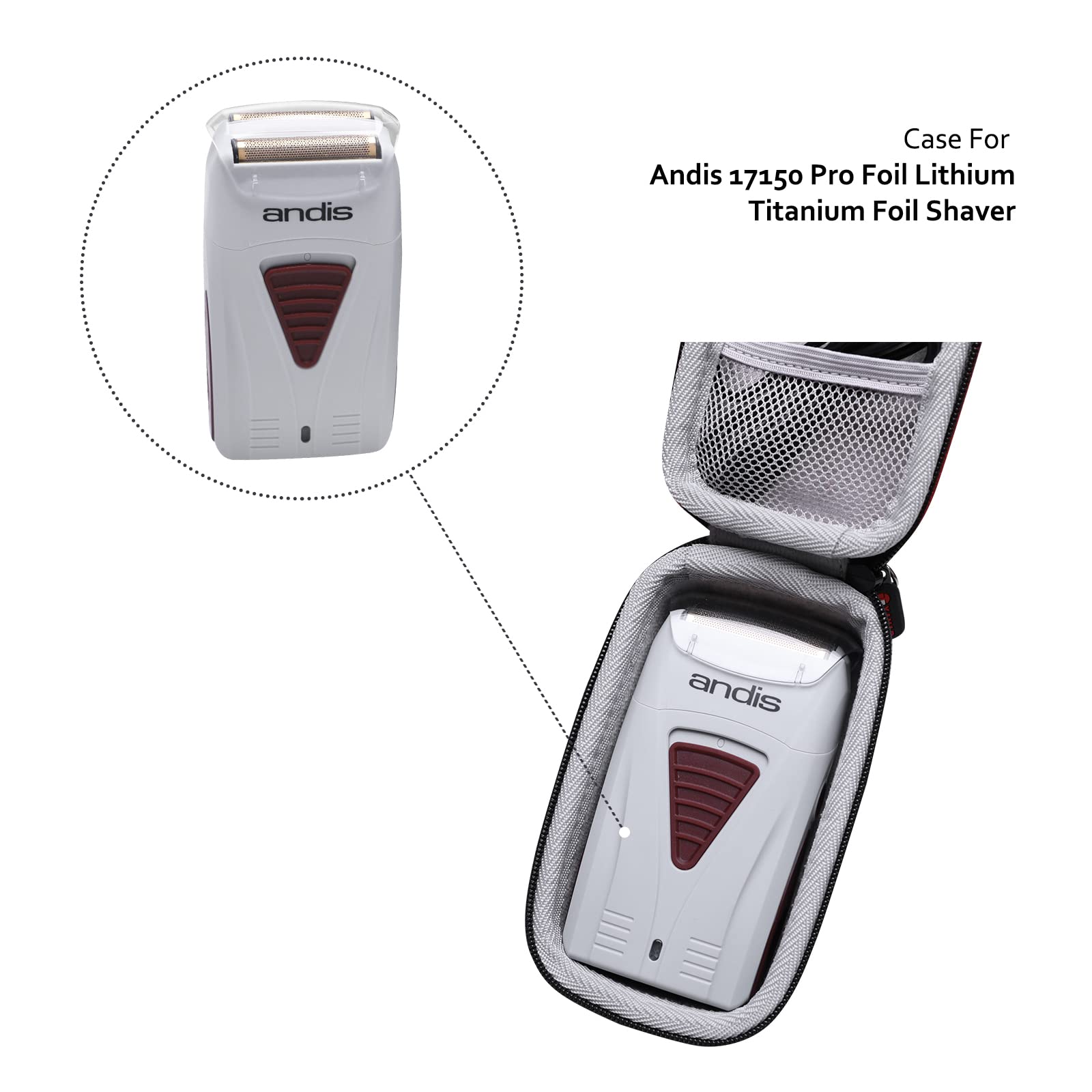 Xanad Hard Case For Andis Ts 1 17235/17220 /17200/17150 /17155/17160 Pro Foil Lithium Titanium Foil Shaver   Travel Protective C
