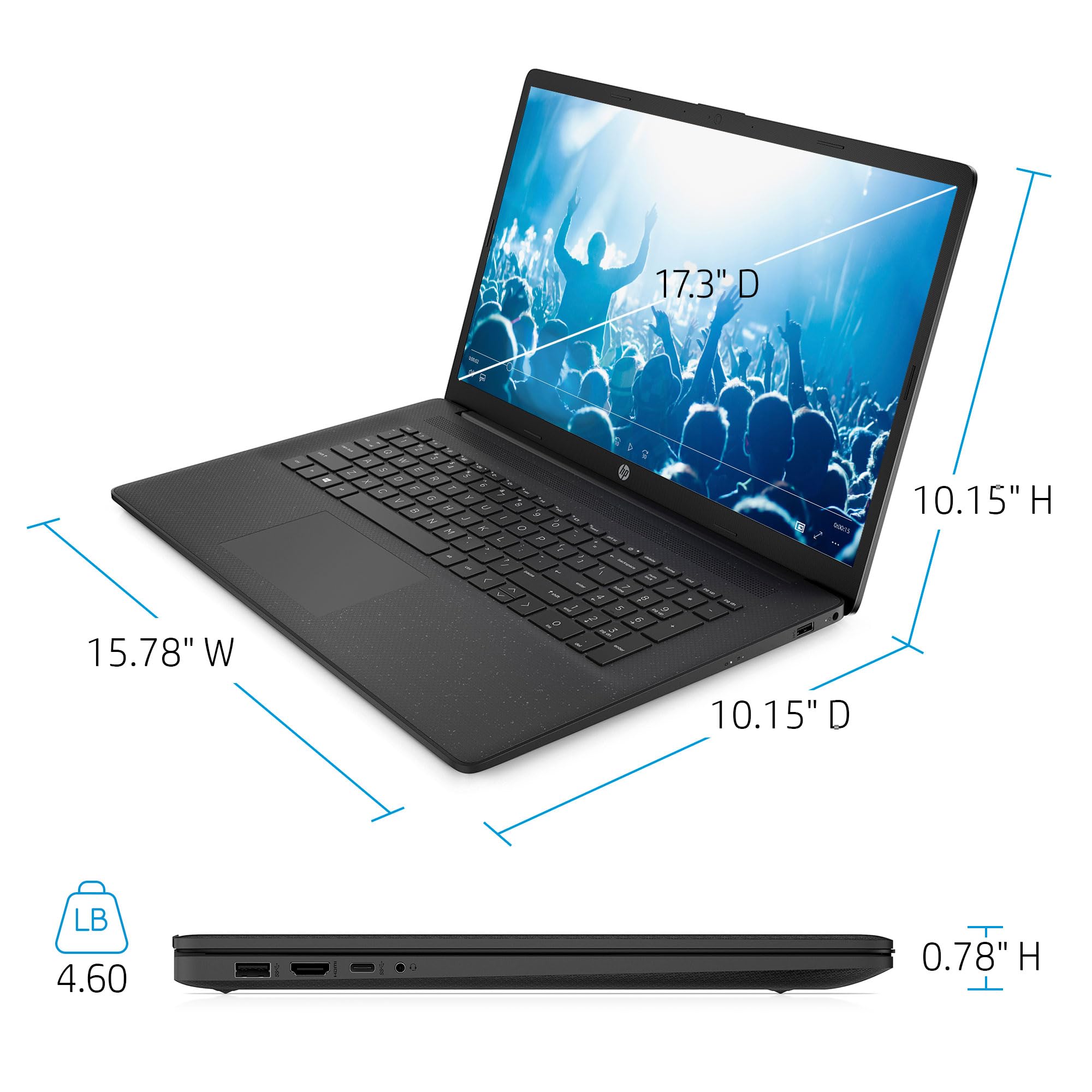 Hp 17.3 Hd+ Business Laptop, 13Th Gen Intel I5-1334U(10 Cores,12 Threads) Intel Iris Xe Graphics, 32Gb Ram, 2Tb Pcie Nvme M.2 Ss