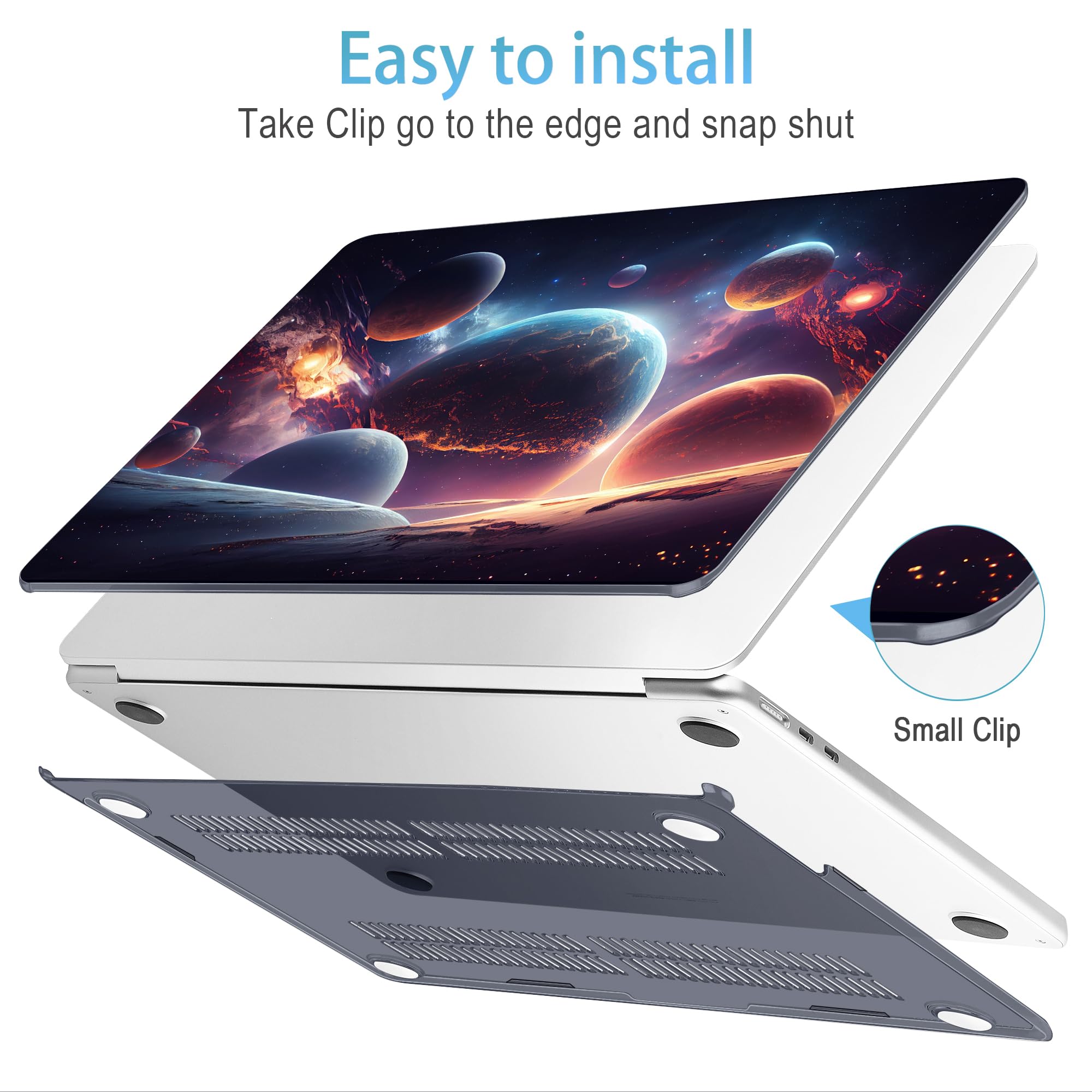 Mektron For 2024 M3 Macbook Air 13.6 Inch A3113 Case Compatible 2022 2023 A2681 M2 Chip With Liquid Retina Display Touch Id, Pri