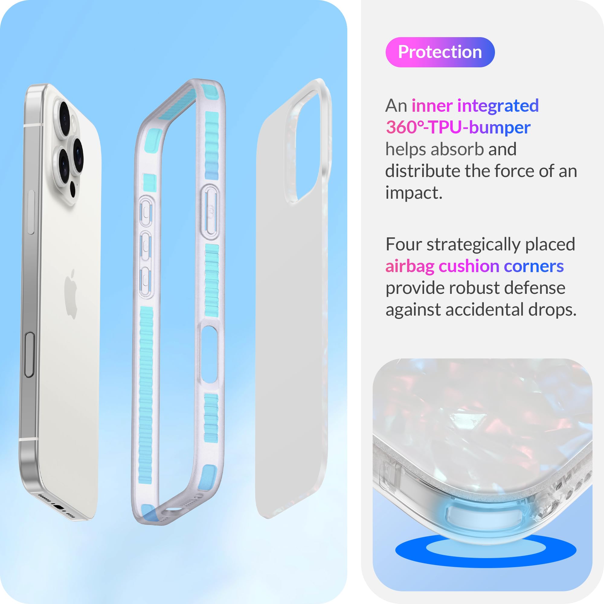 Lonli Hue   For Iphone 16 Pro Max Case   White Pearl Tort Phone Case   [360 Shock Absorbent Bumper]   Cute, Unique And Aesthetic