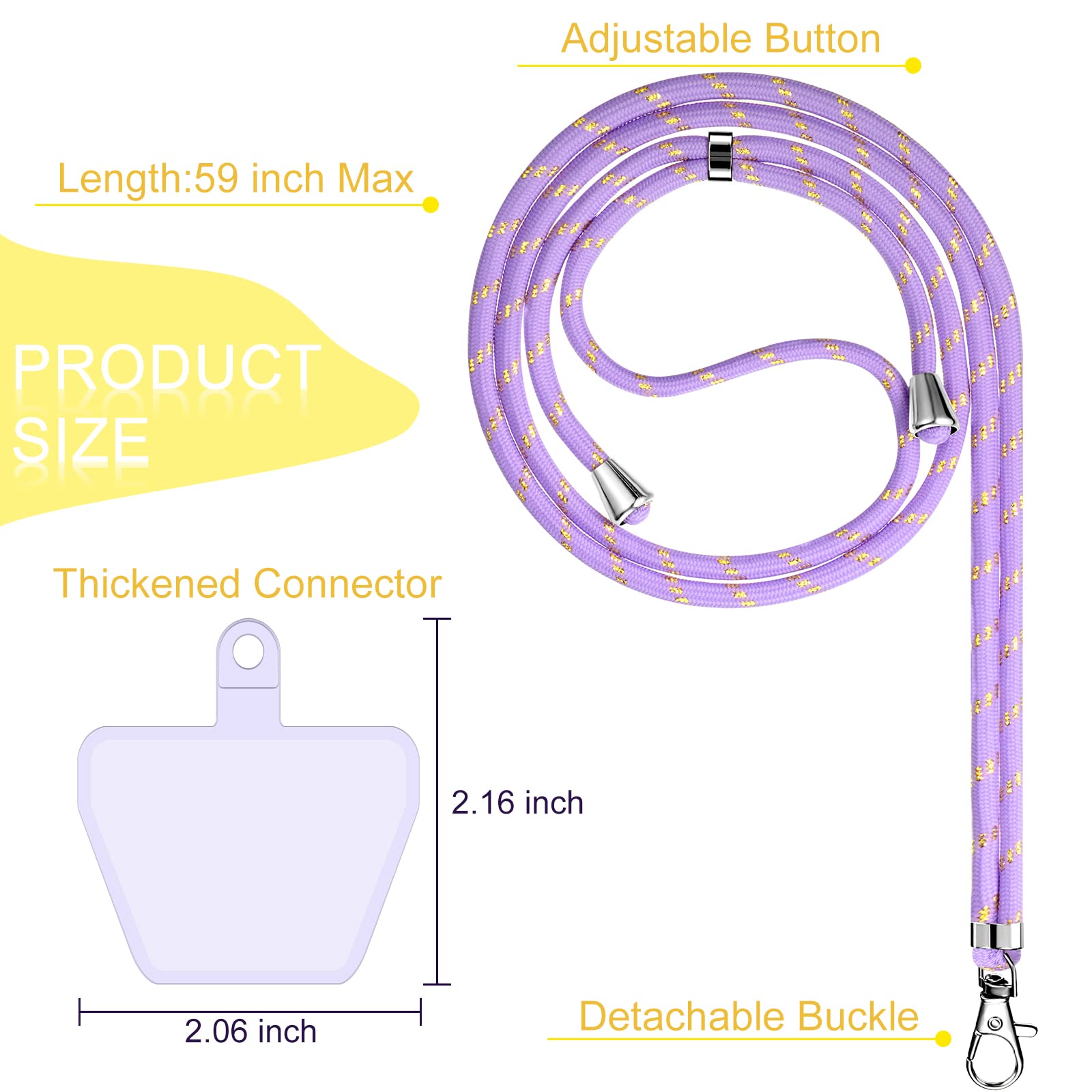4 Pieces Universal Cell Phone Lanyard Crossbody Adjustable Nylon Phone Lanyard For Around Neck For Most Phones (Simple Colors Wi