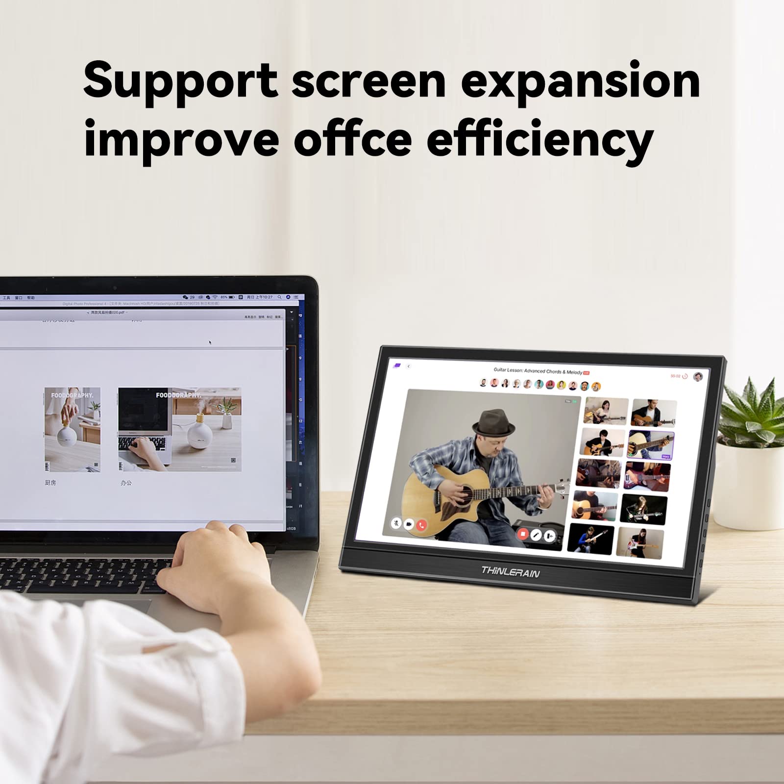 Thinlerain Small Portable Monitor   11.6 Inch Dual Hdmi Mini Laptop Monitor, 1366 X 768 Tn Led Display External Monitor For Lapt