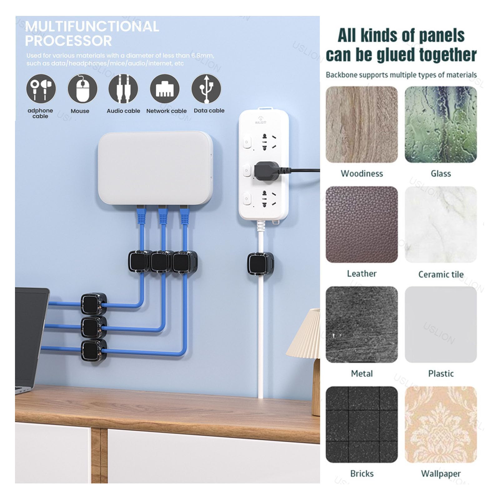 Ifnow 6 Pack Cord Holder For Nightstand Magnetic Cord Organizer Black Self Adhesive Cord Holder Under Desk Cable Management For