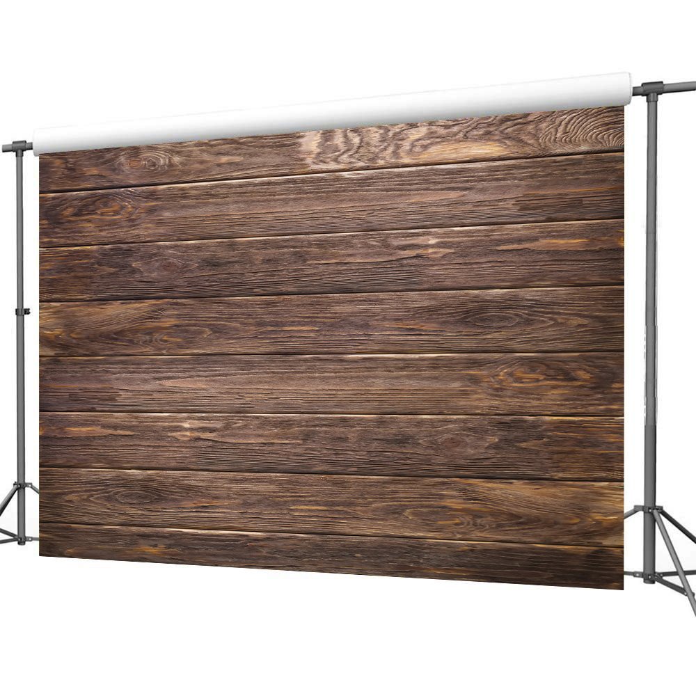 Lywygg 8X6Ft Thin Vinyl Brown Wood Backdrop Photographers Retro Wood Wall Background Cloth Seamless Cp 19 0806